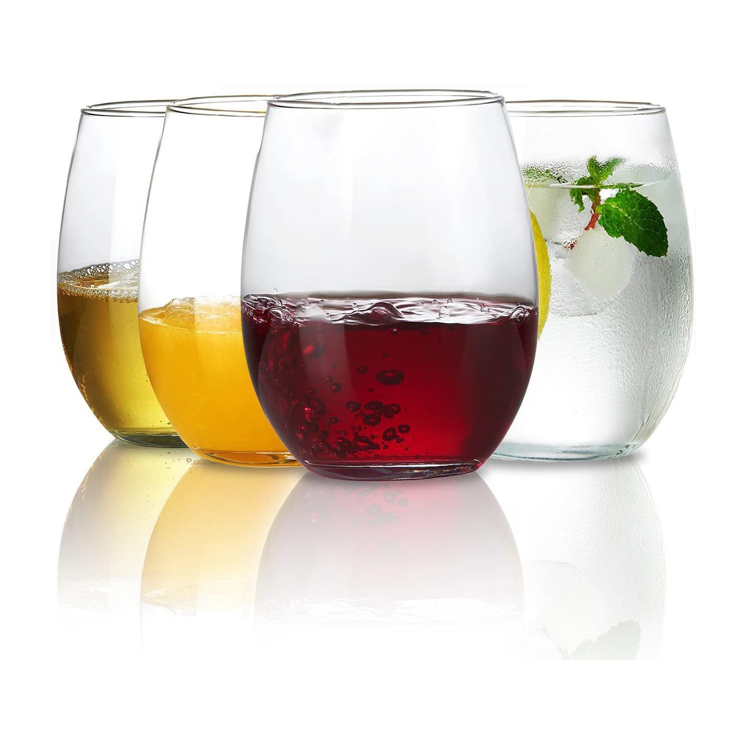 Gigicial Weinglas 4 STK Weingläser, spülmaschinenfest, Perfekt für Hause, Plastik, 4-teiliges Trinkflaschen-Set580 ml