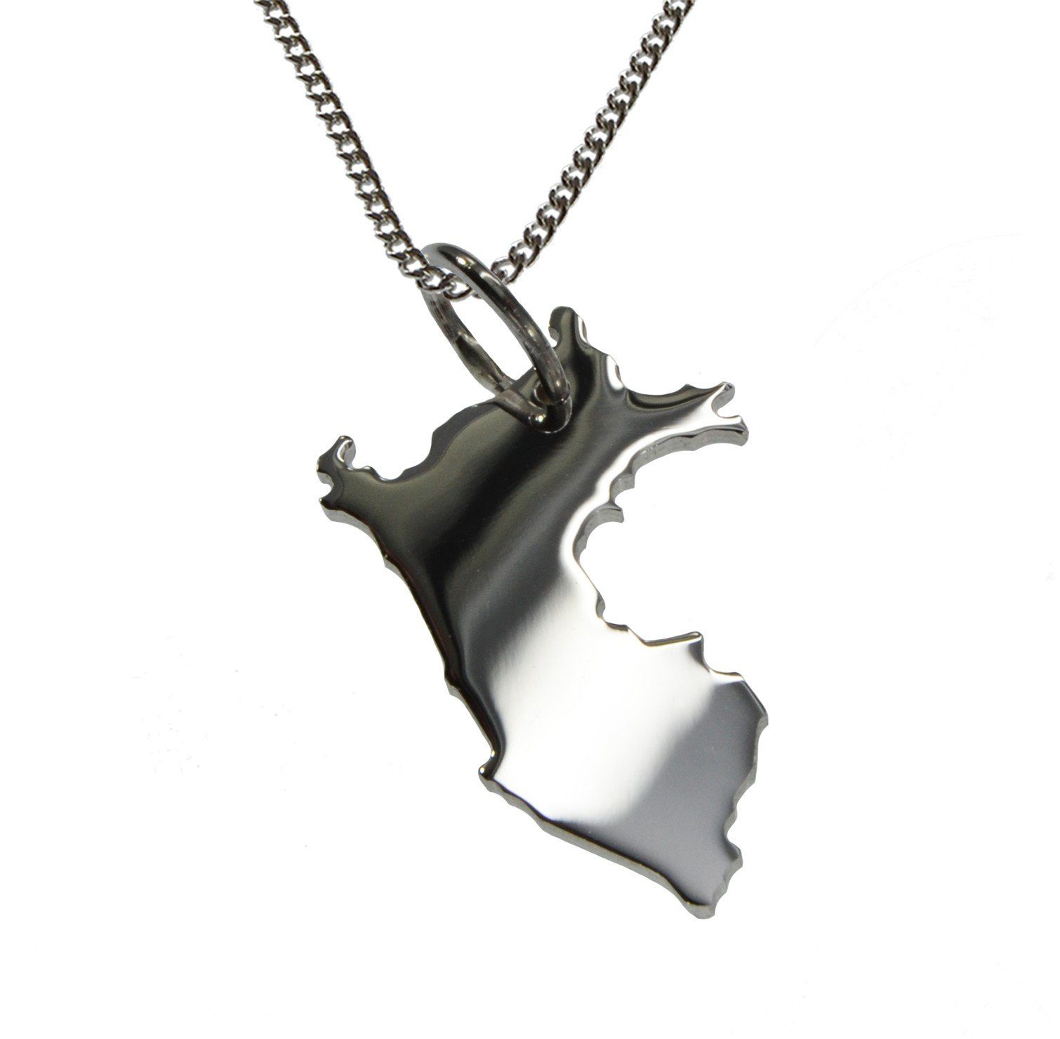 Kette mit Anhänger 50cm Halskette + Peru Anhänger in massiv 925 Silber