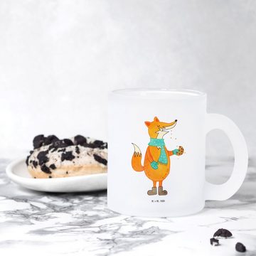 Mr. & Mrs. Panda Teeglas Fuchs Keks - Transparent - Geschenk, Tasse mit Henkel, Glas Teetasse, Premium Glas, Außerordentliches Design