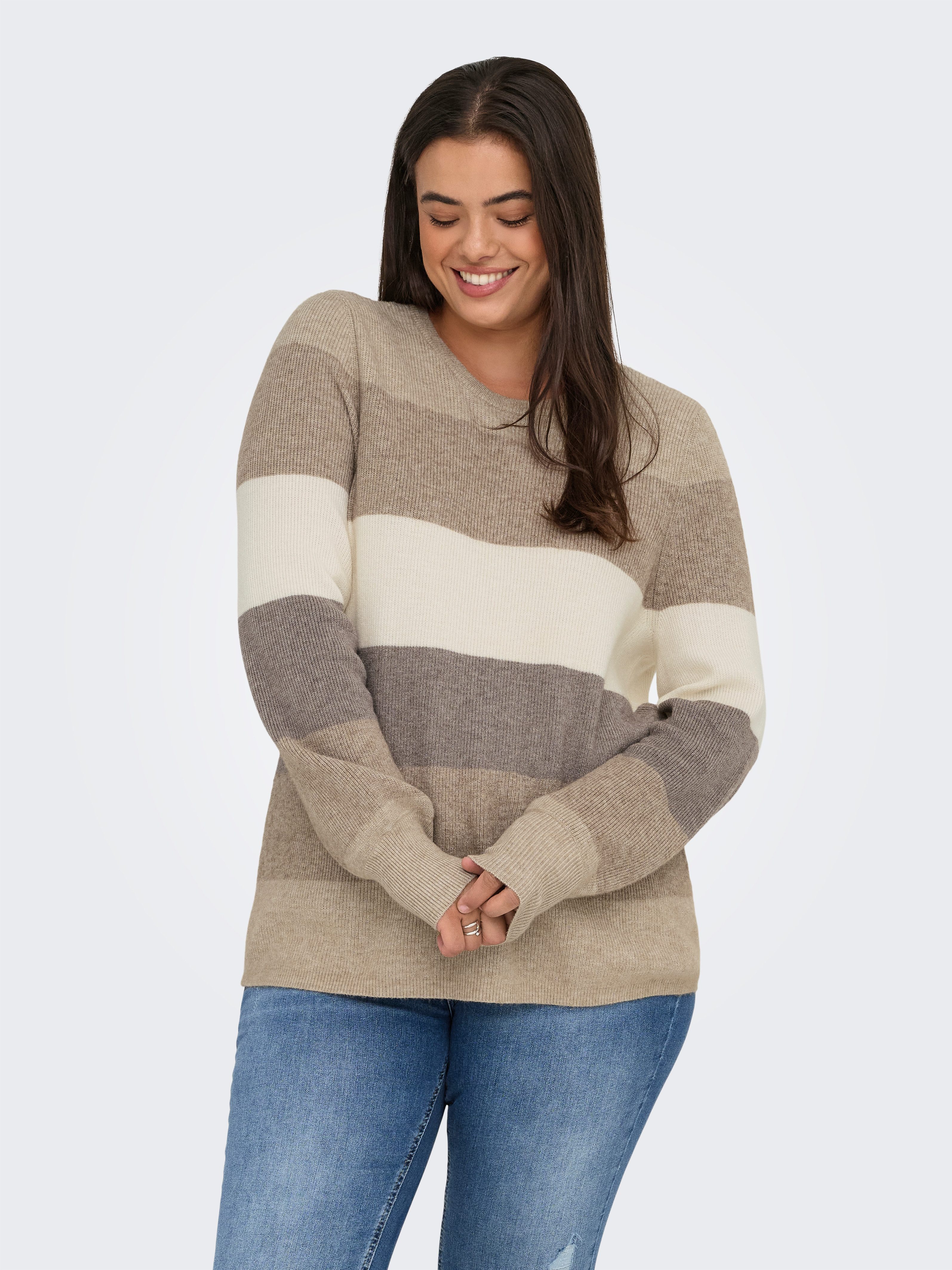 ONLY CARMAKOMA Strickpullover CARNEW DARIA L/S STRIPE PULLOVER KNT günstig online kaufen