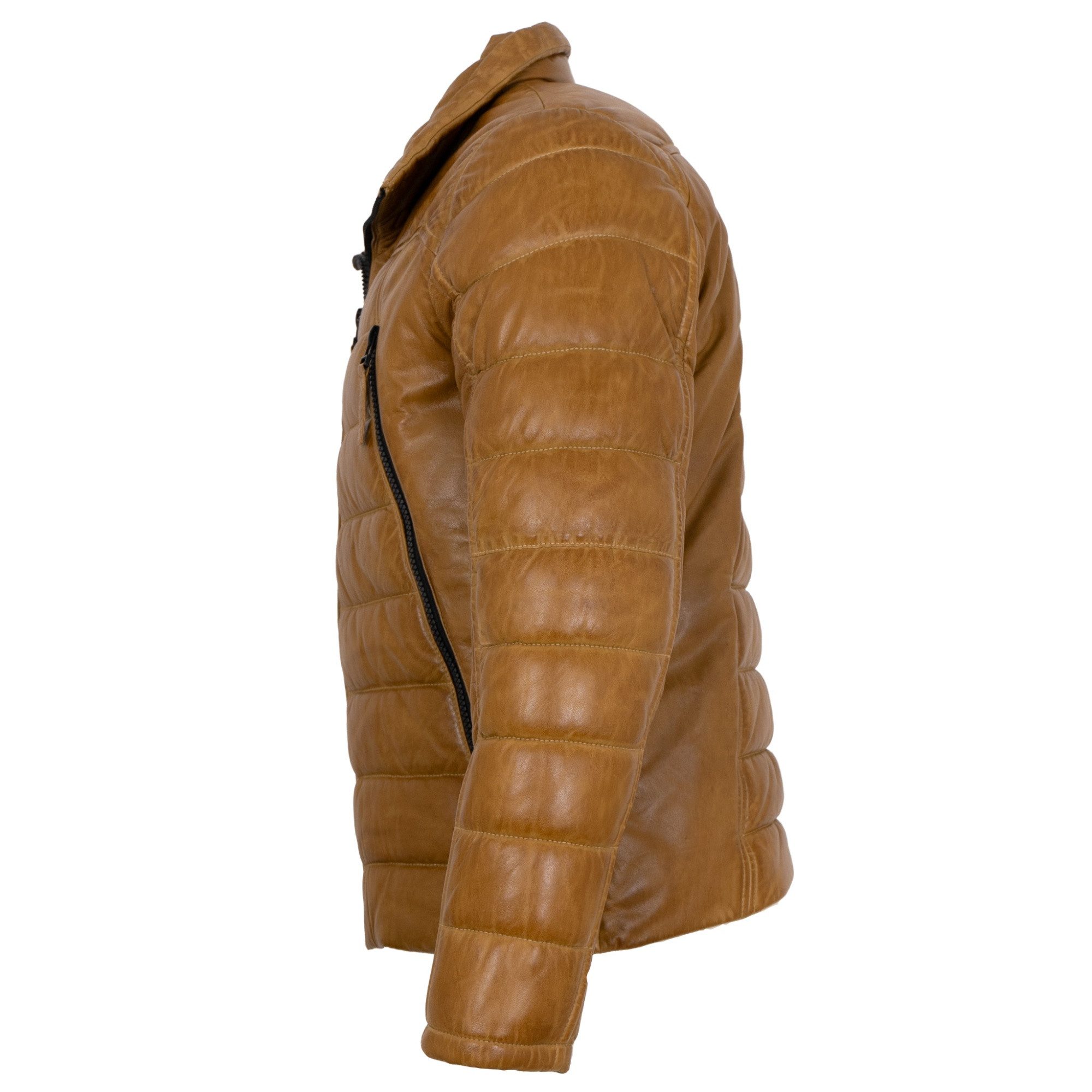 Jilani Lederjacke Filbo Jilani - Herren Lederjacke Steppjacke Lammnappa mustard-senfgelb