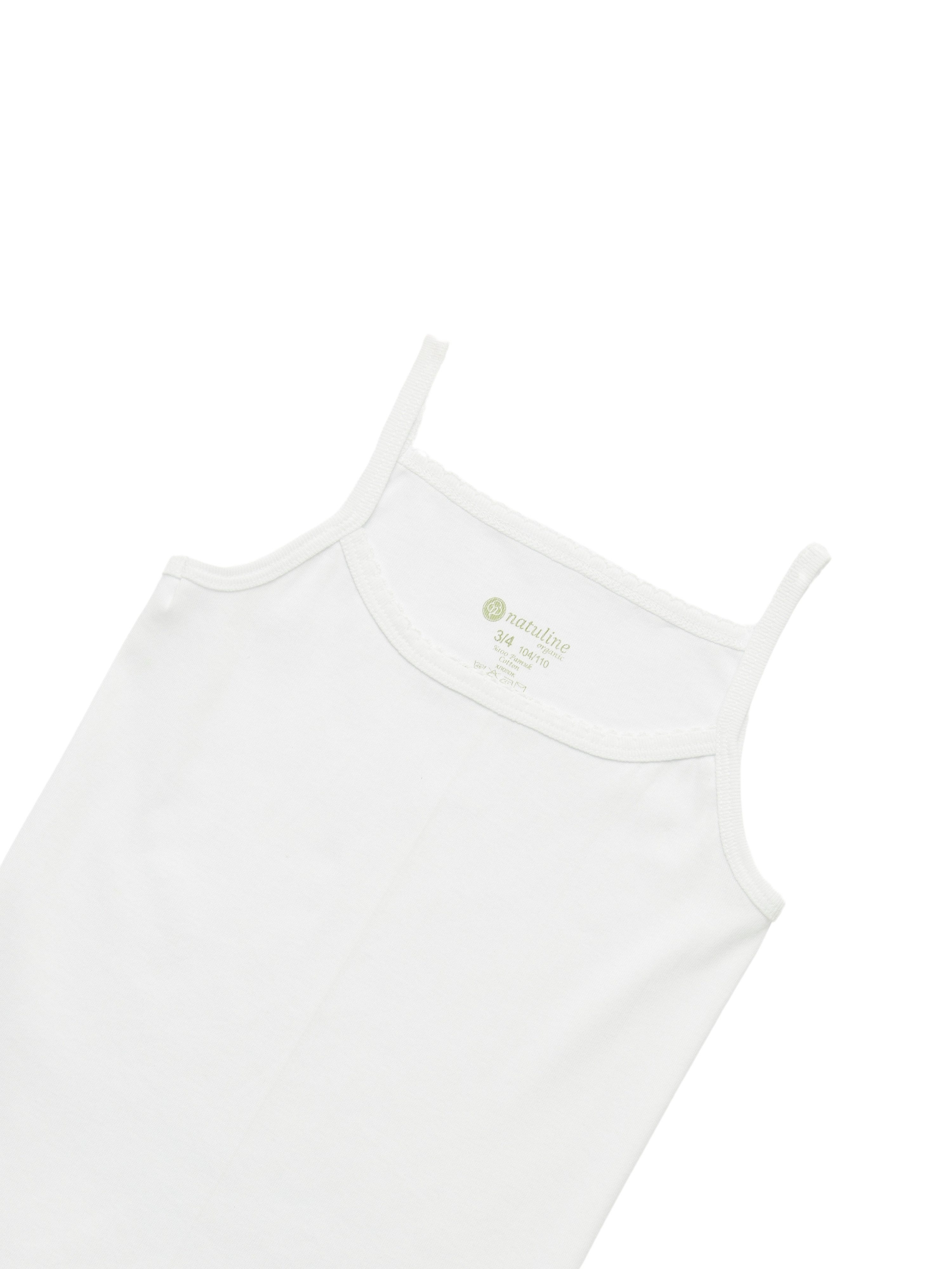 natuline Unterhemd 3er-Pack Spaghettiträger für Kinder Mädchen Weiß Feinripp Trägerhemd (Set, 3-St., 3er-Pack) 100% Baumwolle mit Häkel, Rundstrickverfahren