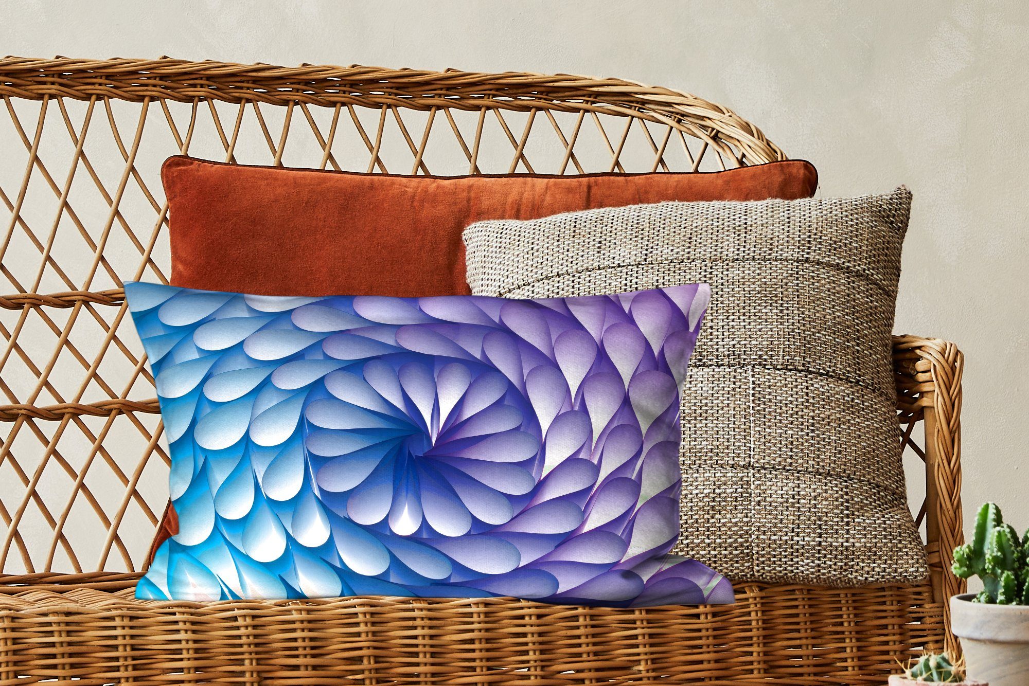 Spirale, Füllung, Geometrie MuchoWow Violette Zierkissen, Dekokissen einer Dekoration, Dekokissen in mit Schlafzimmer Wohzimmer Form