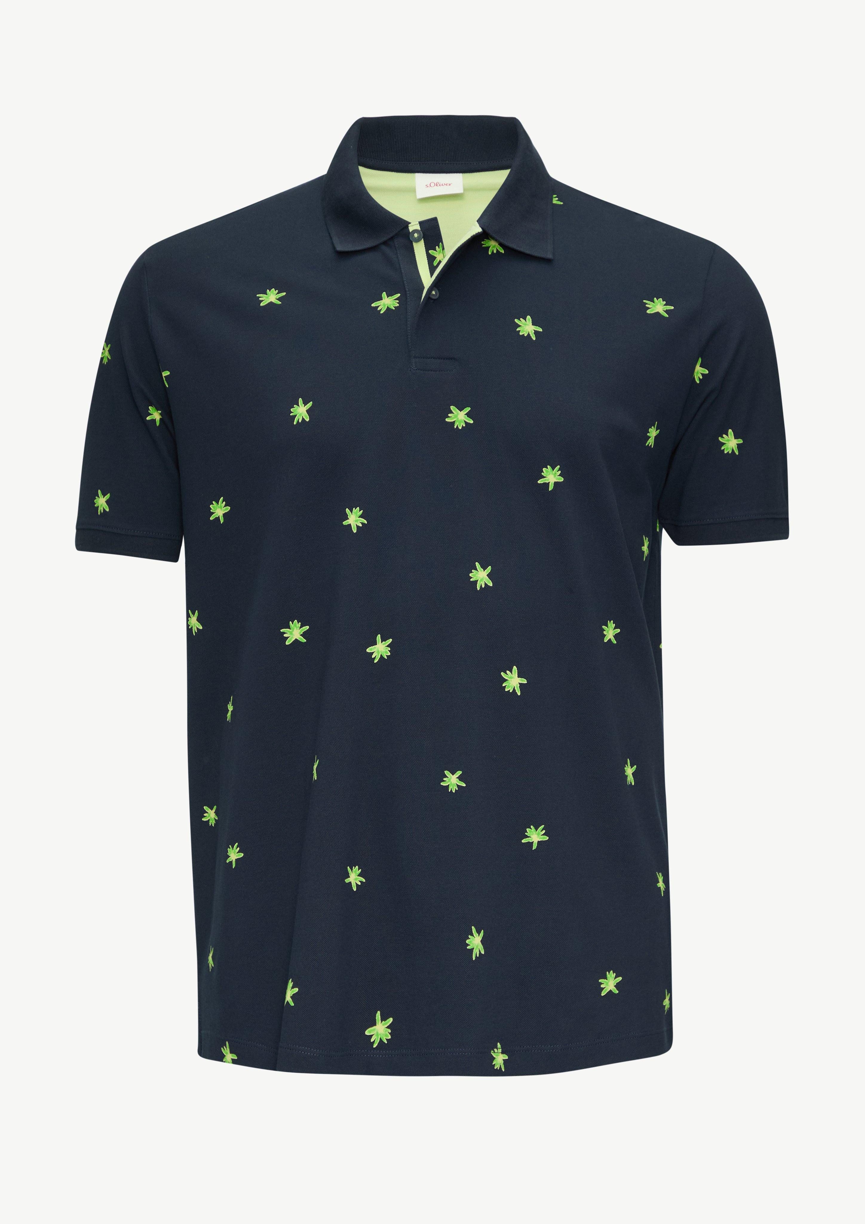 s.Oliver Kurzarmshirt Poloshirt mit All-over-Print und günstig online kaufen