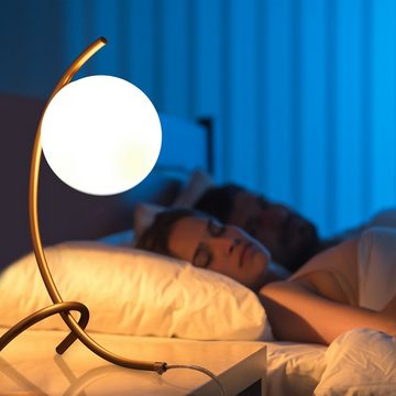 relaxdays Tischleuchte Tischlampe Kugel geschwungen