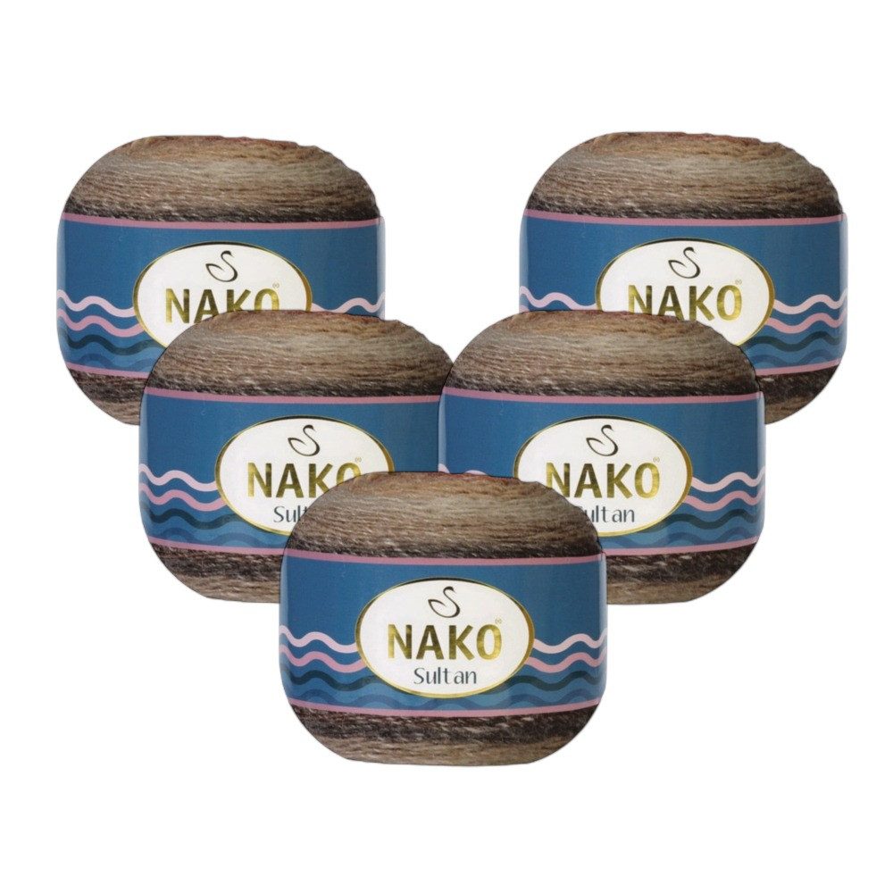 NAKO 4 x Nako Sultan Häkelwolle, 320 m, Strickgarn,Häkelngarn