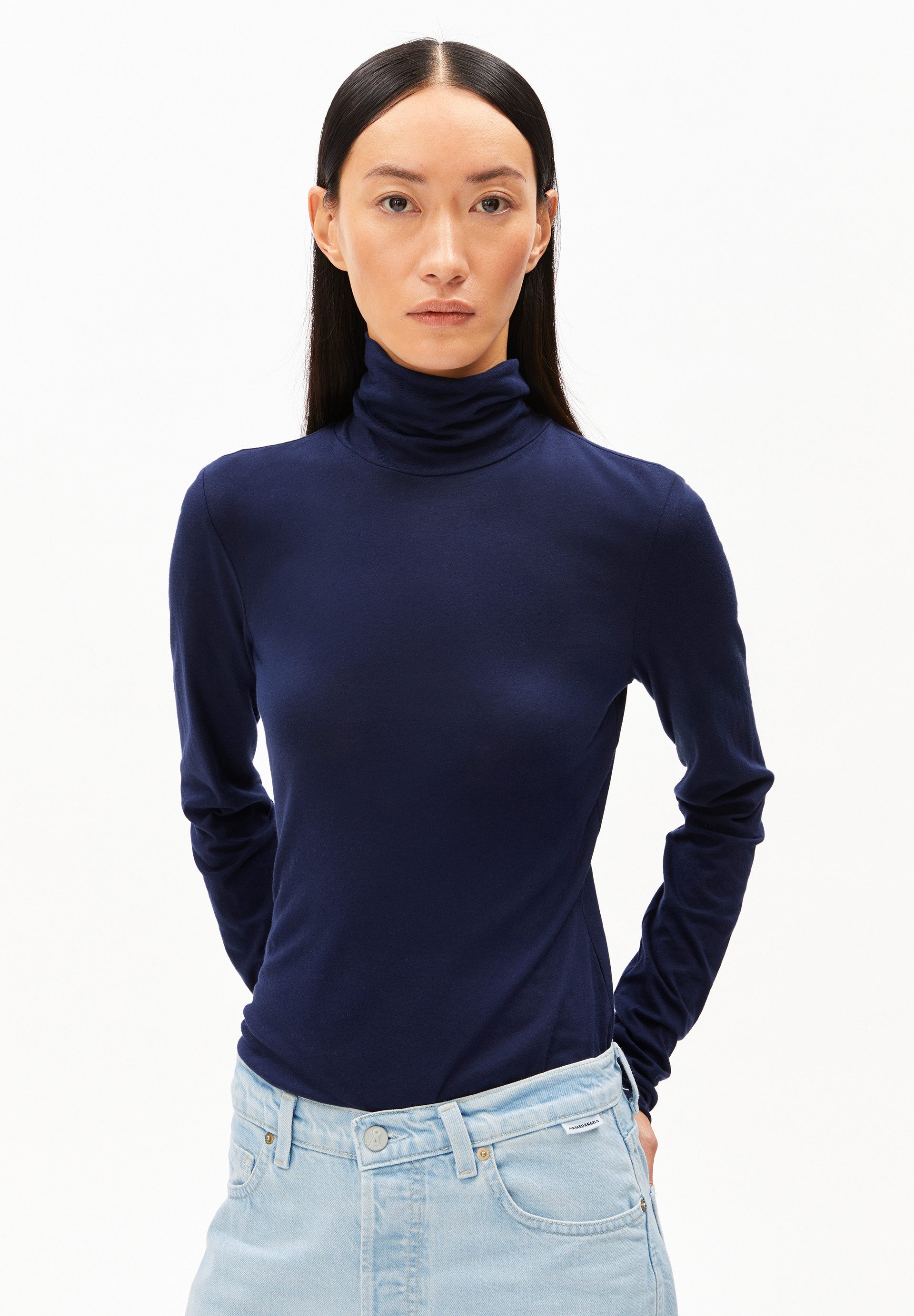 Armedangels Longsleeve GRAZILIANAA SOFT Longsleeve aus Bio-Baumwolle (1-tlg) Mock-Ausschnitt