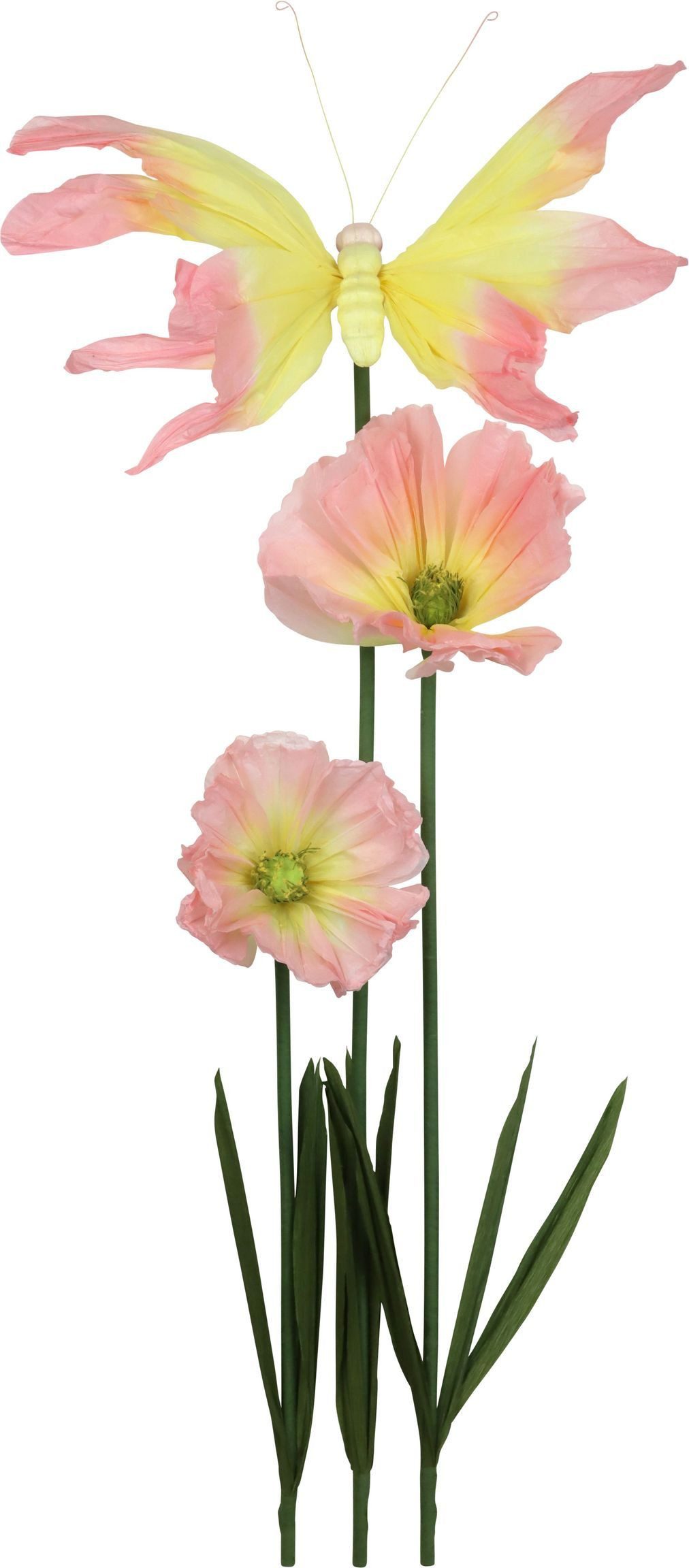 Kunstblume, FURNARO, Höhe 140 cm, Riesenblumen in aprikot und gelb aus Papier handgefertigt ca. 140cm