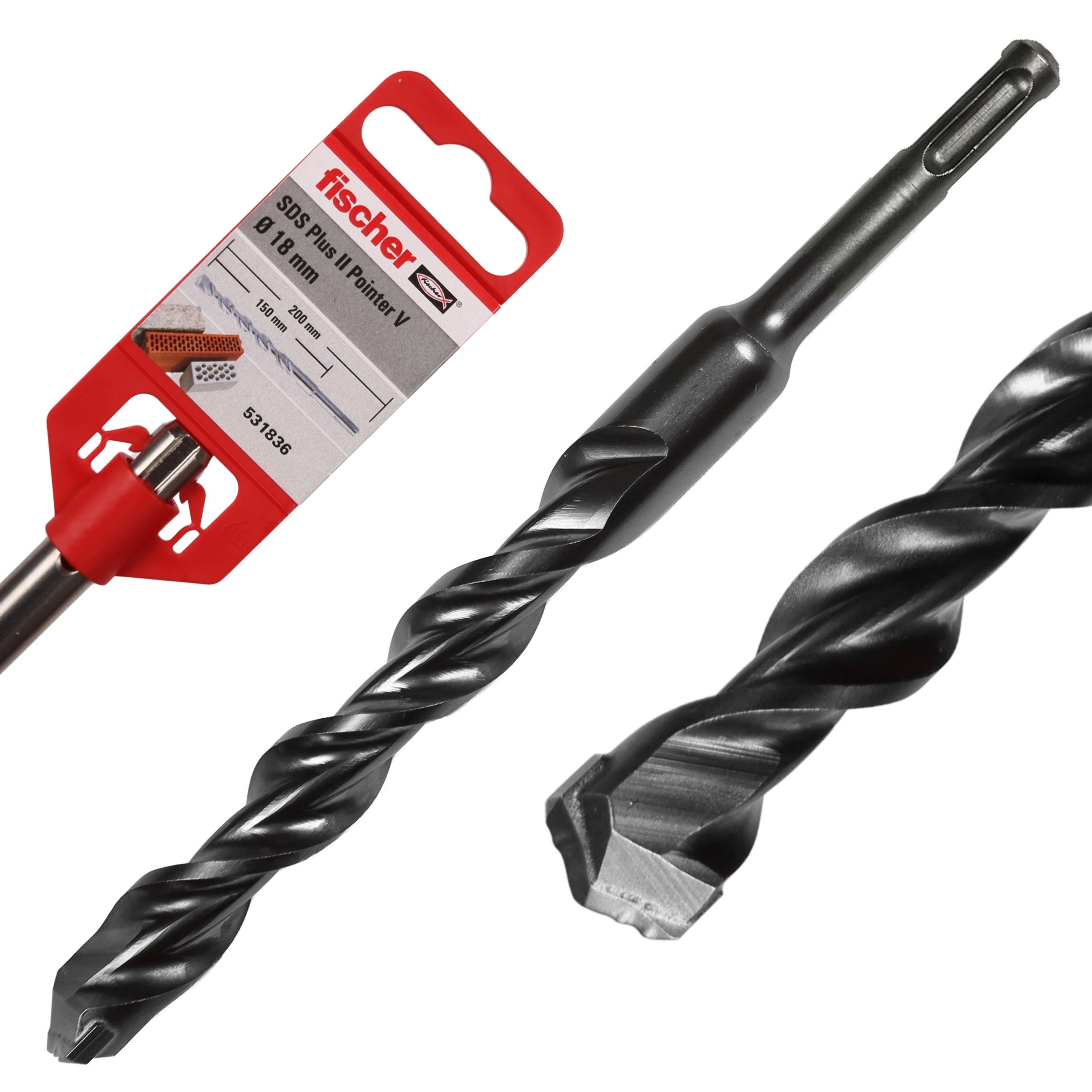 fischer Senkschraube Fischer SDS Plus II Pointer Betonbohrer 18 × 150 / 200 mm