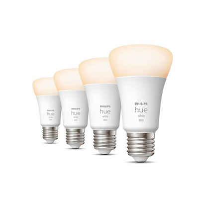 Philips Hue E27 LED Leuchtmittel Viererpack LED-Leuchtmittel, E27, Warmweiß