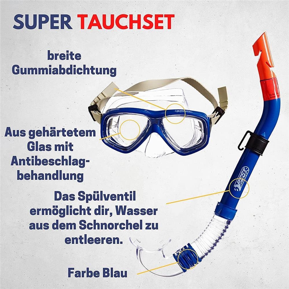 Schnorchel, Jugendliche Taucherbrille Blau, Anaconda, und mit Sporting Best Tauchset für