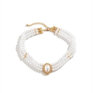 Fivejoy Choker Damen Halskette, hohe Mode Nachahmung Perlenkette