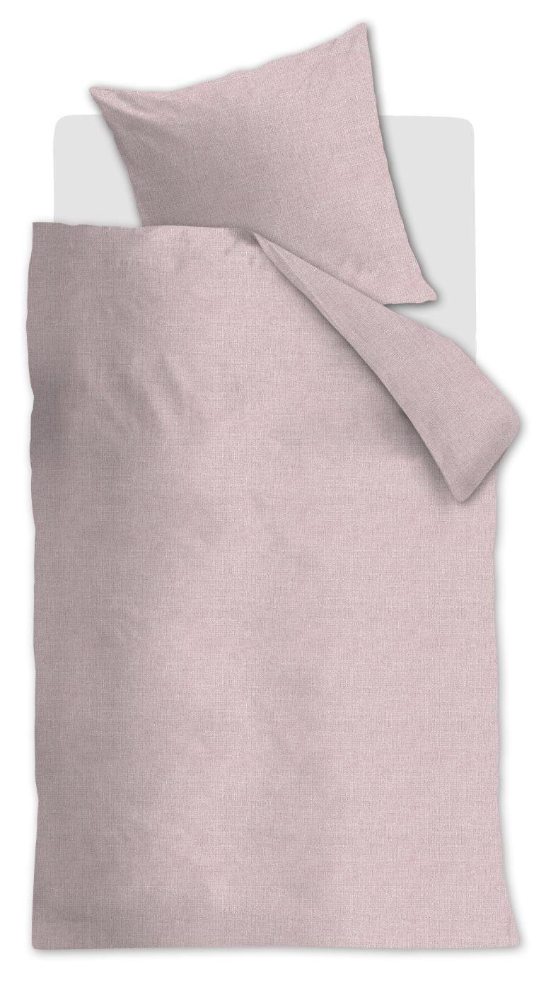 Ambiante Bettwäsche Bettwäsche DE AMB Edo Soft Pink 135x200 Hellrosa, Baumwolle, 1 teilig, 135 x 200 cm + 1x 80 x 80 cm