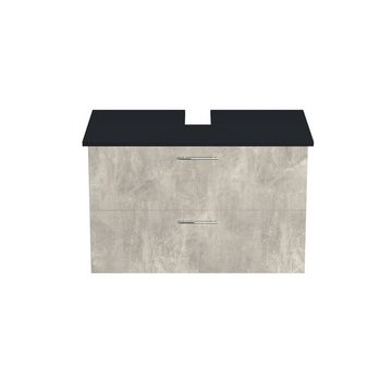 GARLIVO Waschbeckenunterschrank GLA-80 mit Schubladen, Badezimmer Waschtischunterschrank, Beton Breite 84 cm, Soft-Close, Push-to-Open/ Tip-On, Hängend