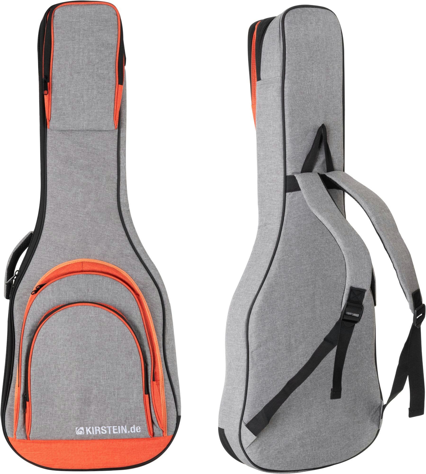 Grau, Rucksackgarnitur E-Gitarrentasche Kirstein mit E-Gitarren-Tasche gepolsterte EGBK-1122OG Gitarrentasche