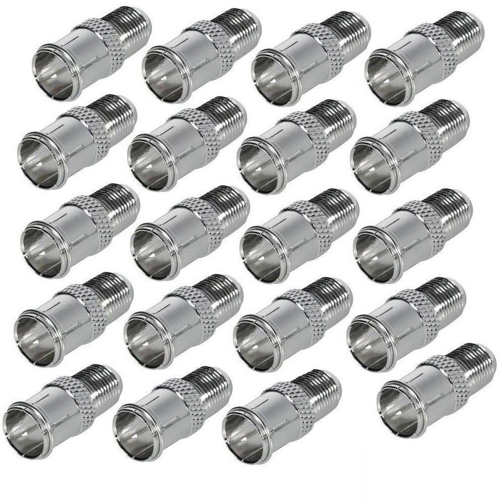 Kabelzubehör HD Schnellstecker Prüfstecker F Quick auf F Buchse Kabel Sat Adapter F-Stecker Kupplung auf F-Quick Schnellstecker Sat F-Quickstecker für Koaxialkabel Antennenkabel 4k UHD