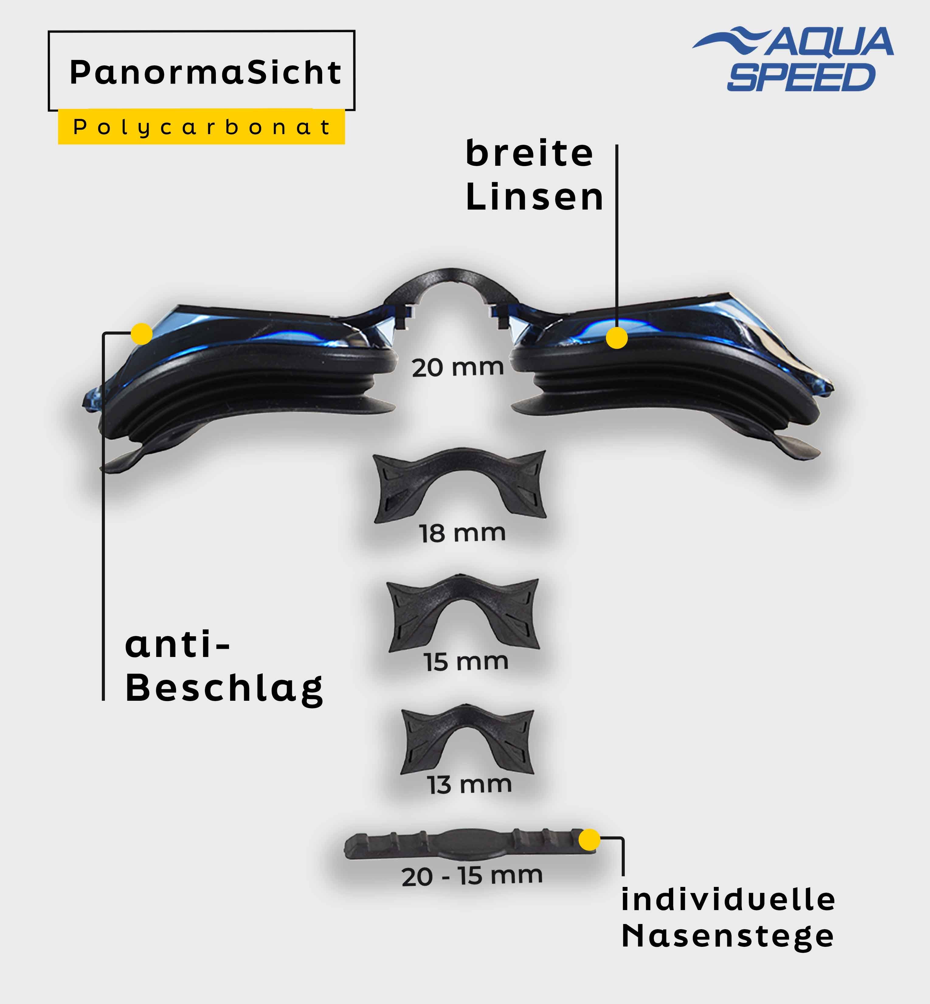 Aqua Speed Schwimmbrille mit Sehstärke für Kurzsichtige Dioptrien: -5.5 inkl. Box, (Lumina schwarz getönte Gläser -5,5), Robuste Verarbeitung für regelmäßiges Training