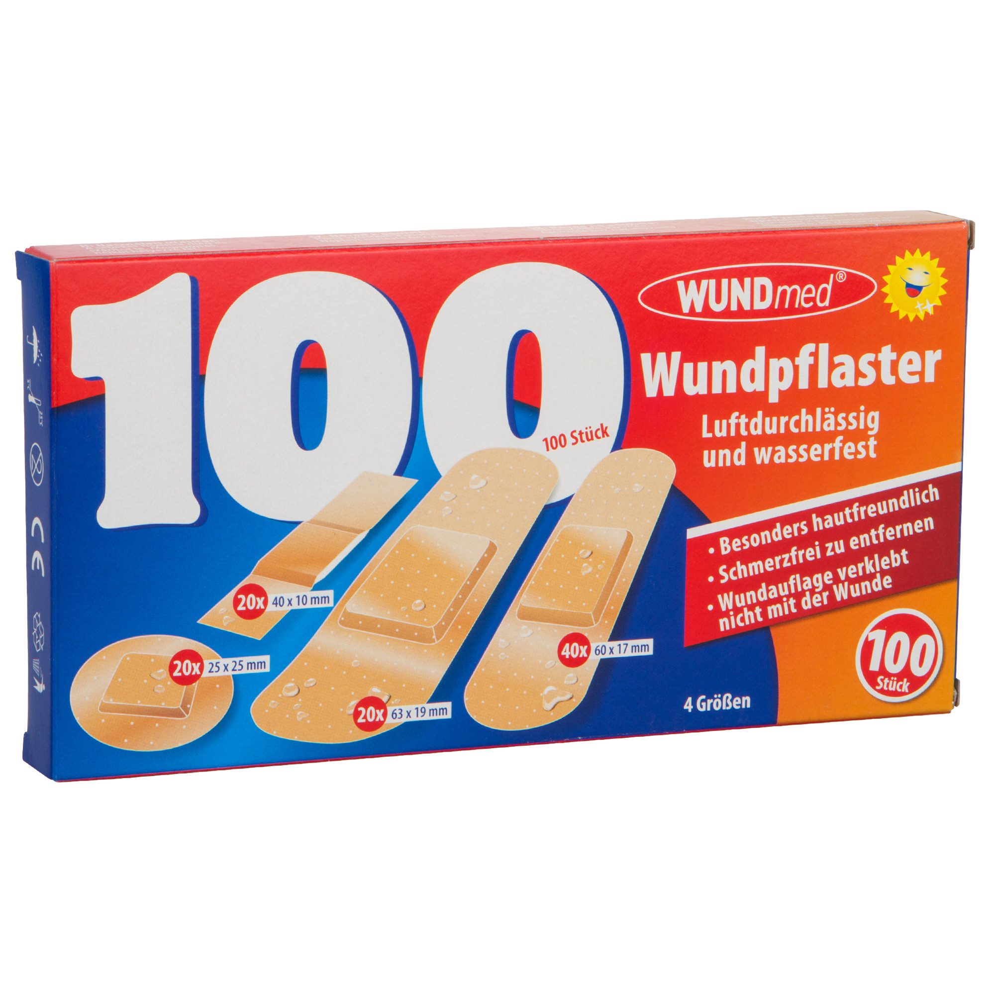 Wundmed Wundpflaster WUNDmed® Wundpflaster 100 Stück sortiert in 4 Größen