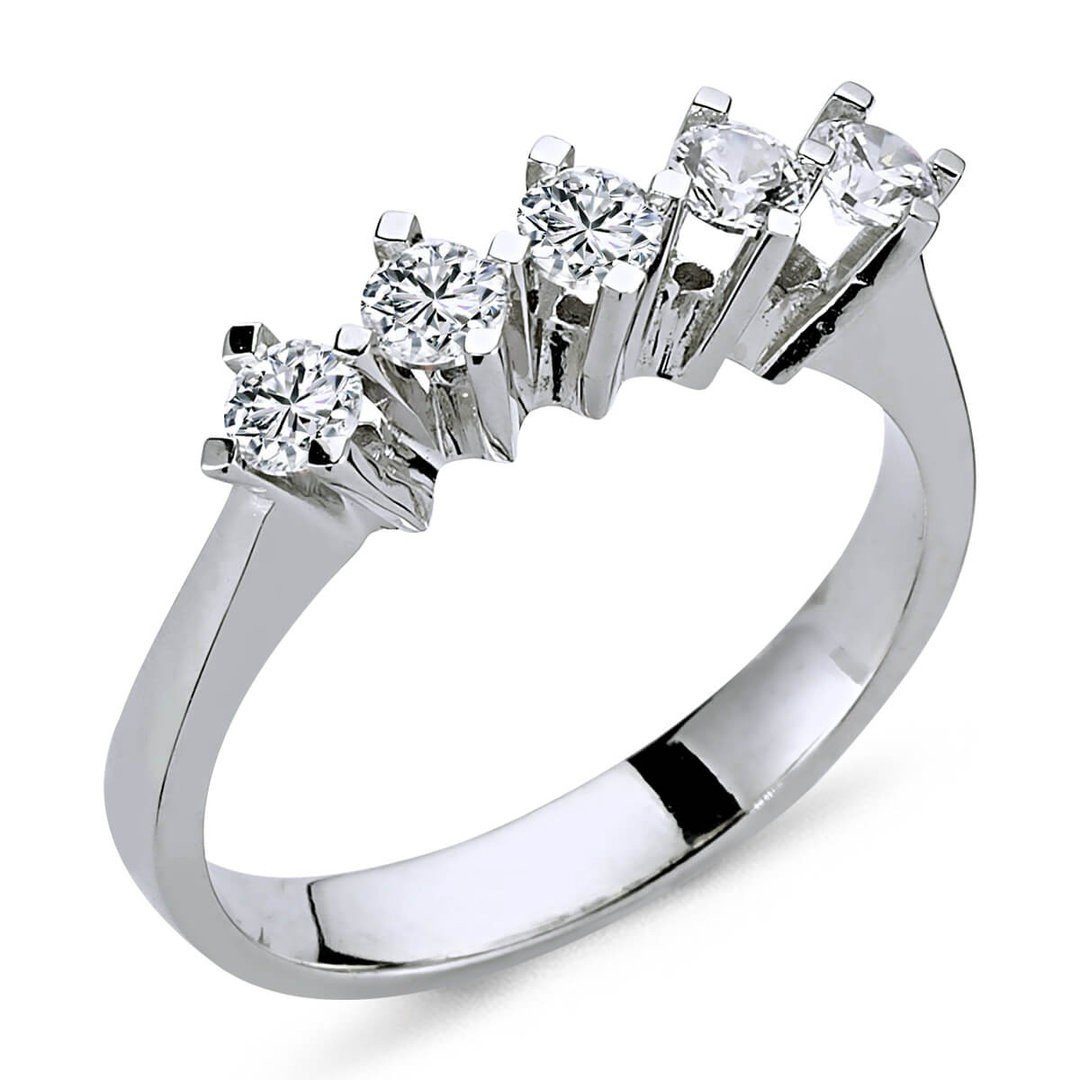 EinStein Diamant Trauring 0,55 Carat 5 Diamanten Allianzring Memoire Ring 1 günstig online kaufen