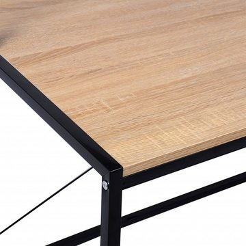 EUGAD Schreibtisch, Bürotisch mit Ablage Holz Stahl 120x64x120cm (BxTxH)