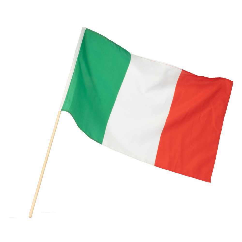 VertriebsArena GmbH Fahne Italien-Fahne 40x60cm mit Holzstock