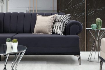 JVmoebel 3-Sitzer Exklusive 3-Sitzer Sofa Modern Holz Wohnzimmer Möbel farbe Blau Luxus, 1 Teile, Made in Europa