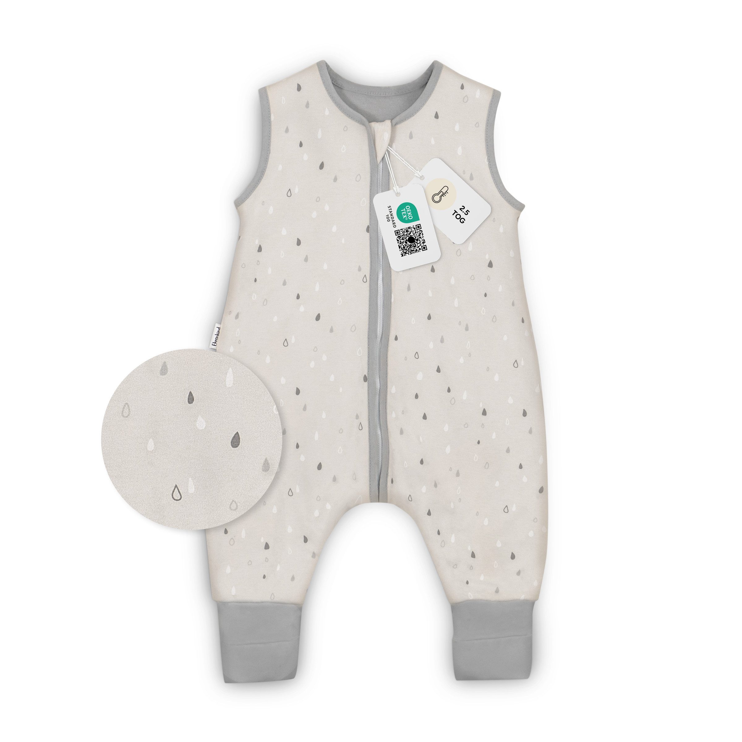 Ehrenkind Babyschlafsack Schlafsack mit Füßen 2.5 TOG, Bio-Baumwolle, Ganzjahr (Standard by OEKO-TEX, 100% Bio-Baumwolle, Ganzjahresschlafsack mit Beinen, 2.5 TOG), Baby Schlafsack, Schlafsack Baby