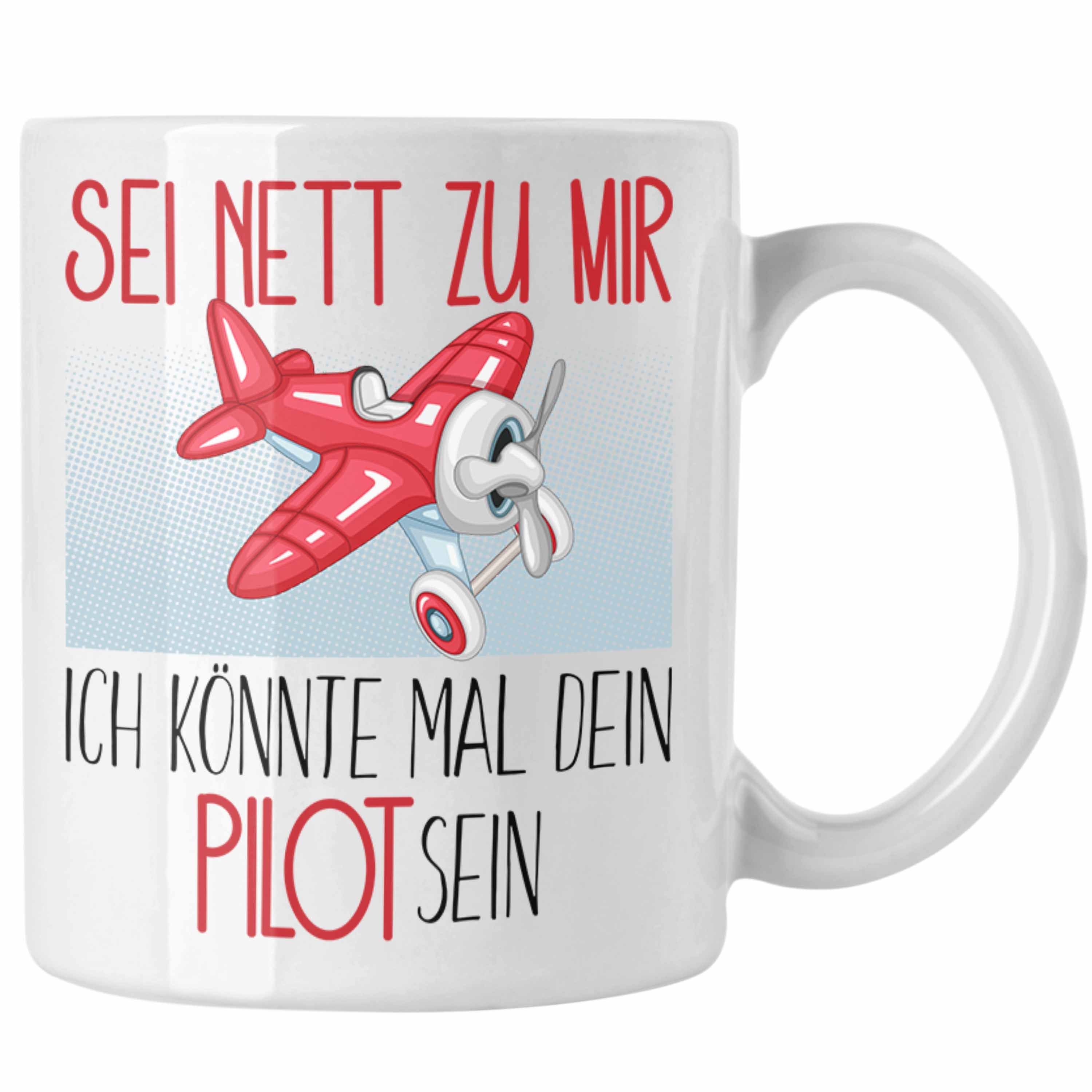 Trendation Tasse Pilot Studium Ausbildung Tasse Geschenk Piloten Geschenkidee Sei Nett Weiss