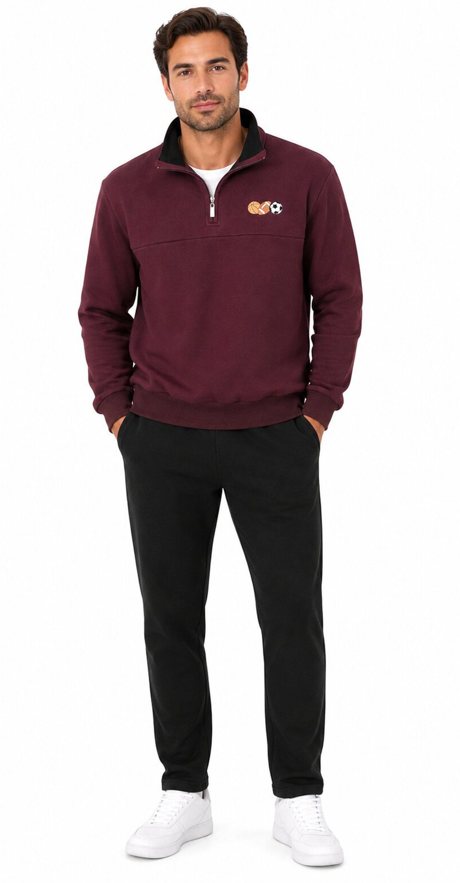 Herbold Sportswear Freizeitanzug Herbold warmer Sweat Herren Jogginganzug bordeaux (2-tlg., Jacke und Hose), gemütlicher, warmer Jogginganzug