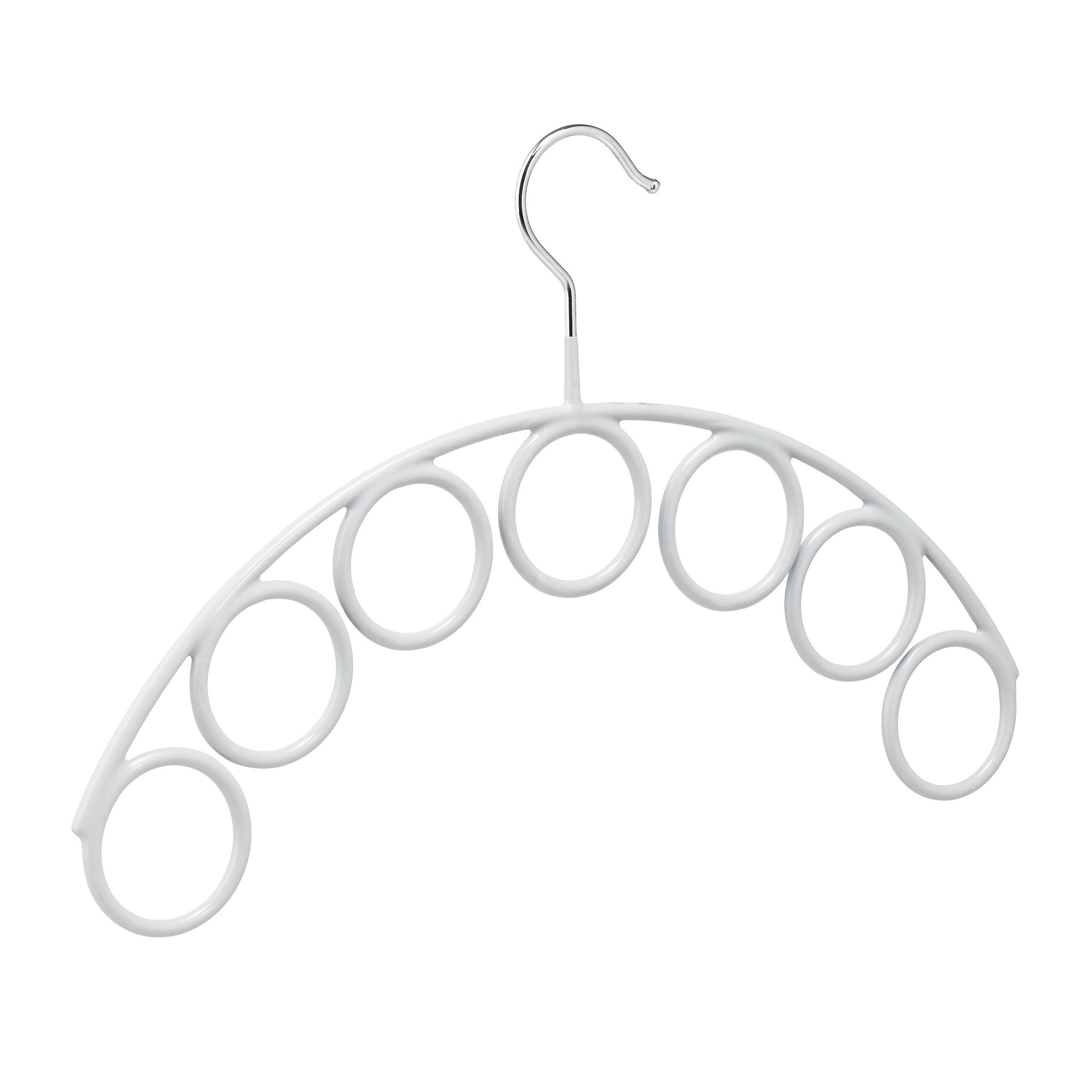 relaxdays Kleiderbügel Schalhalter mit 7 Ringen günstig online kaufen