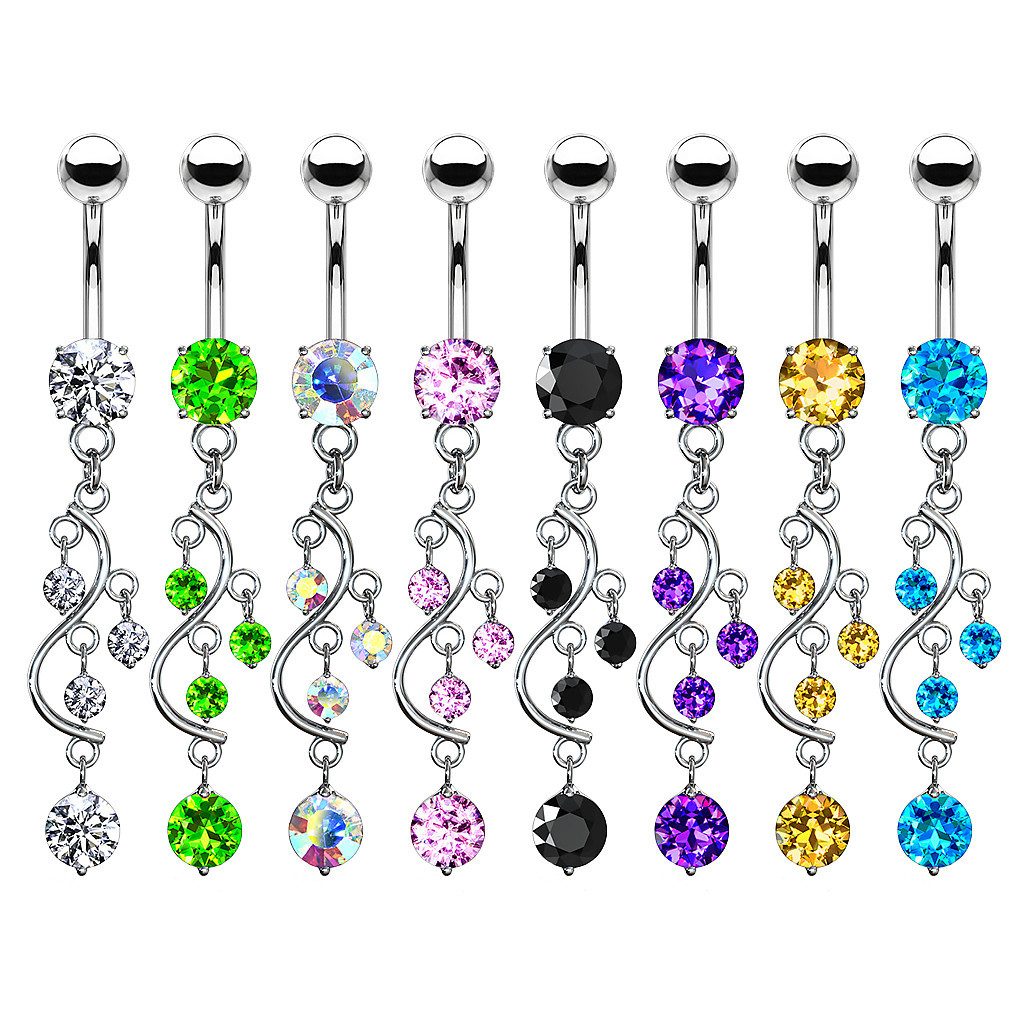 Taffstyle Bauchnabelpiercing Bauchnabelpiercing Banane Wein Anhänger Krista günstig online kaufen