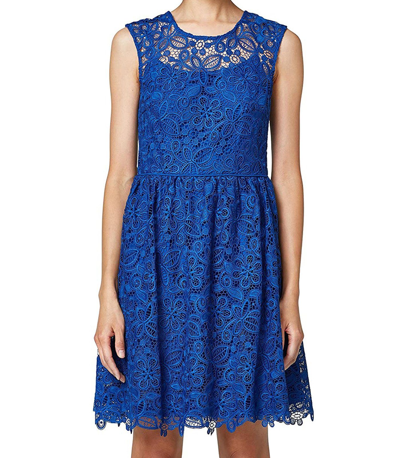 Esprit Sommerkleid »ESPRIT Spitzen-Kleid stilvolles Frühlings-Kleid für  Frauen mit floralem Muster Trend-Kleid Blau« online kaufen | OTTO