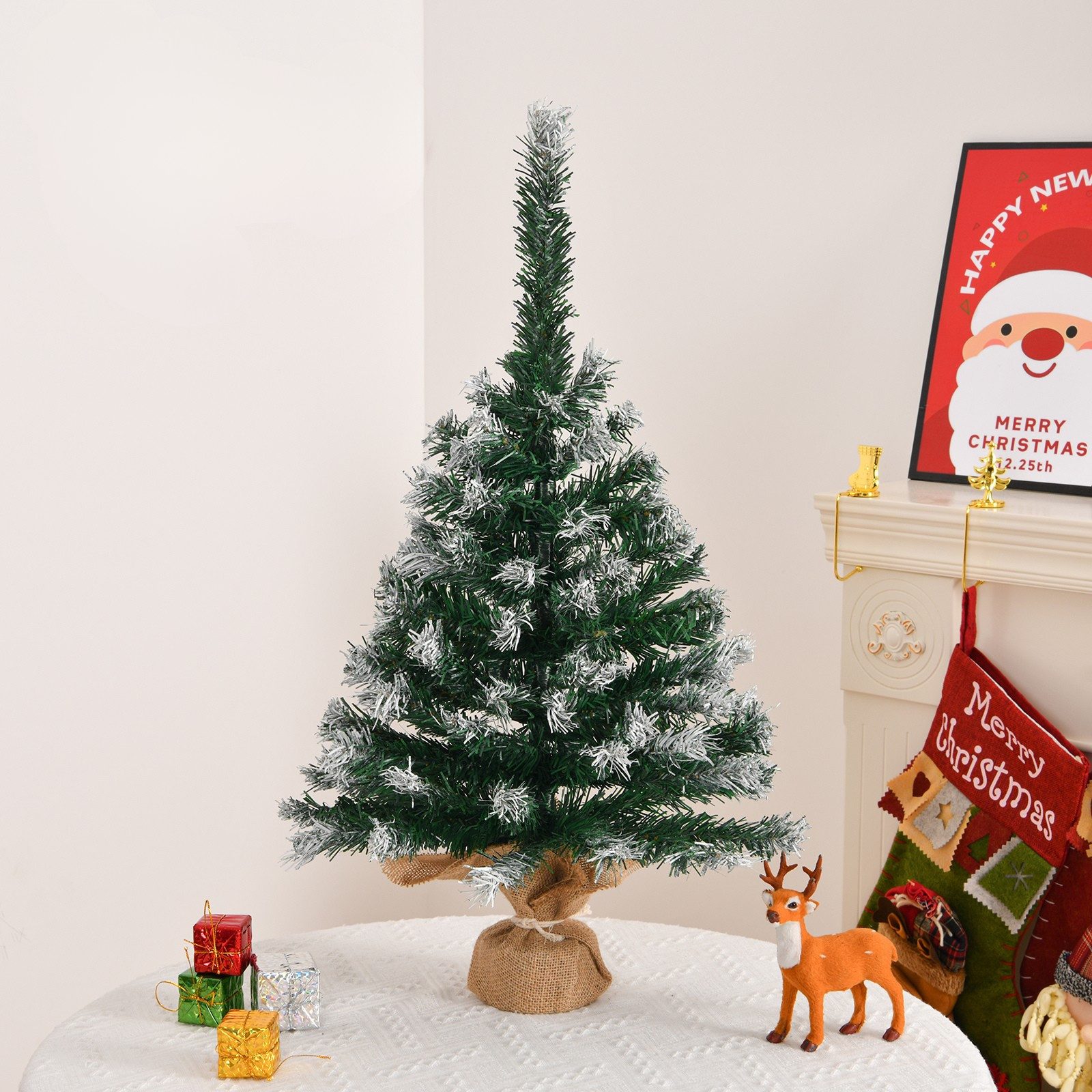LALAHO Künstlicher Weihnachtsbaum 60cm Tisch-Weihnachtsbaum mit Schnee, Min günstig online kaufen