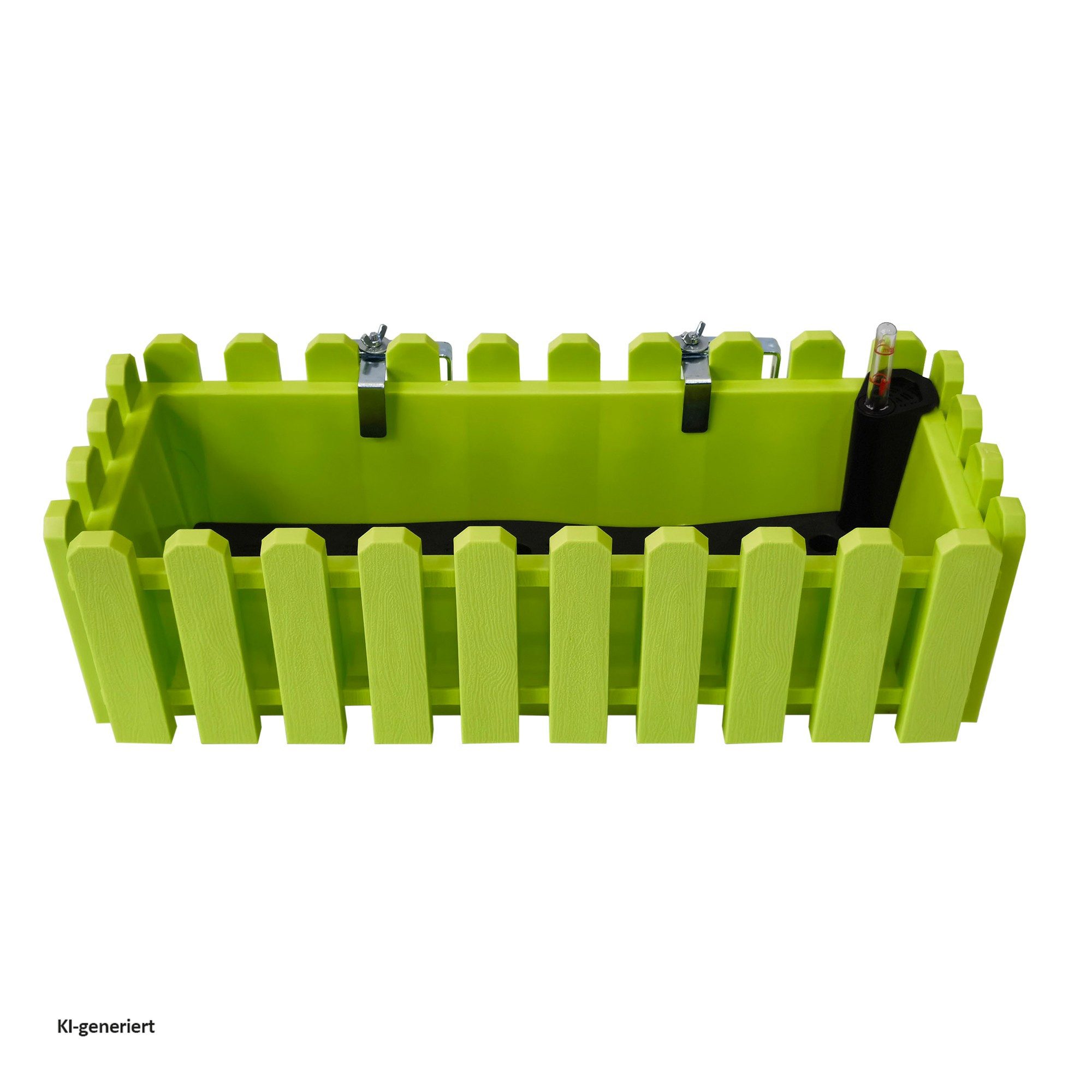 HTI-Living Blumenkasten Blumenkasten mit Wasserspeicher Nessa 50 cm Grün (Stück, 1 St., 1 Blumenkasten), inklusive Wasserstandsanzeige und Balkonhalterung