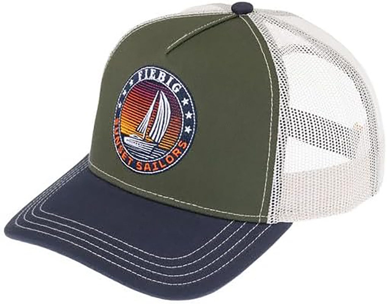Fiebig Trucker Cap Sunset Sailors Baseballcap mit Aufnäher, Baseballkappe mit Mesh