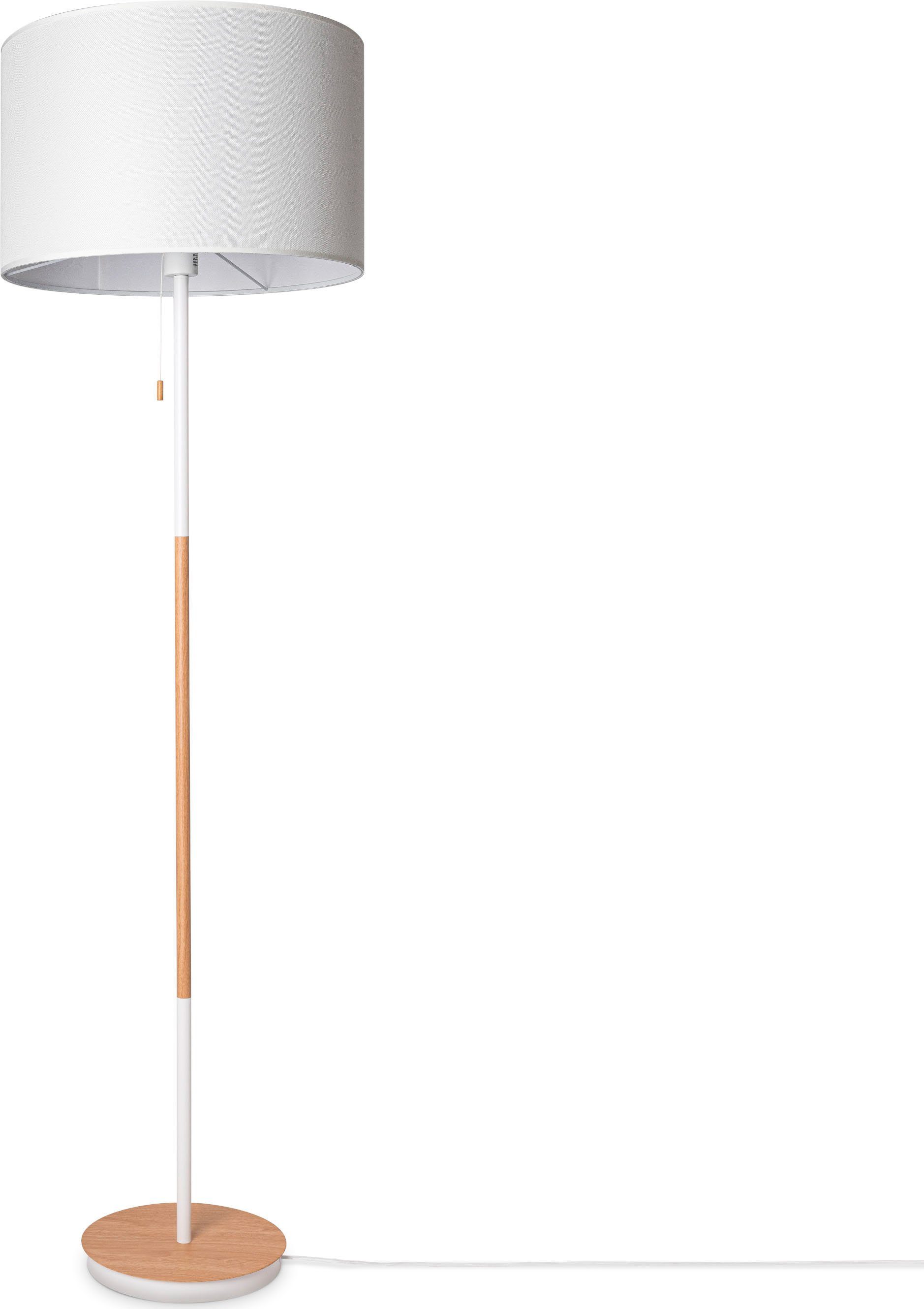 weiß CA E27 Standleuchte Leuchtmittel, Stehlampe COLOR, Stofflampe natur Stoffschirm weiß Wohnzimmer Einfarbig ohne Skandi Home EK Paco UNI