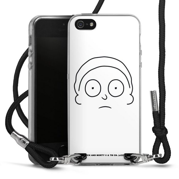 DeinDesign Handyhülle Rick & Morty Serienmotiv Fanartikel Morty Line Art Apple iPhone 5 Handykette Hülle mit Band Case zum Umhängen