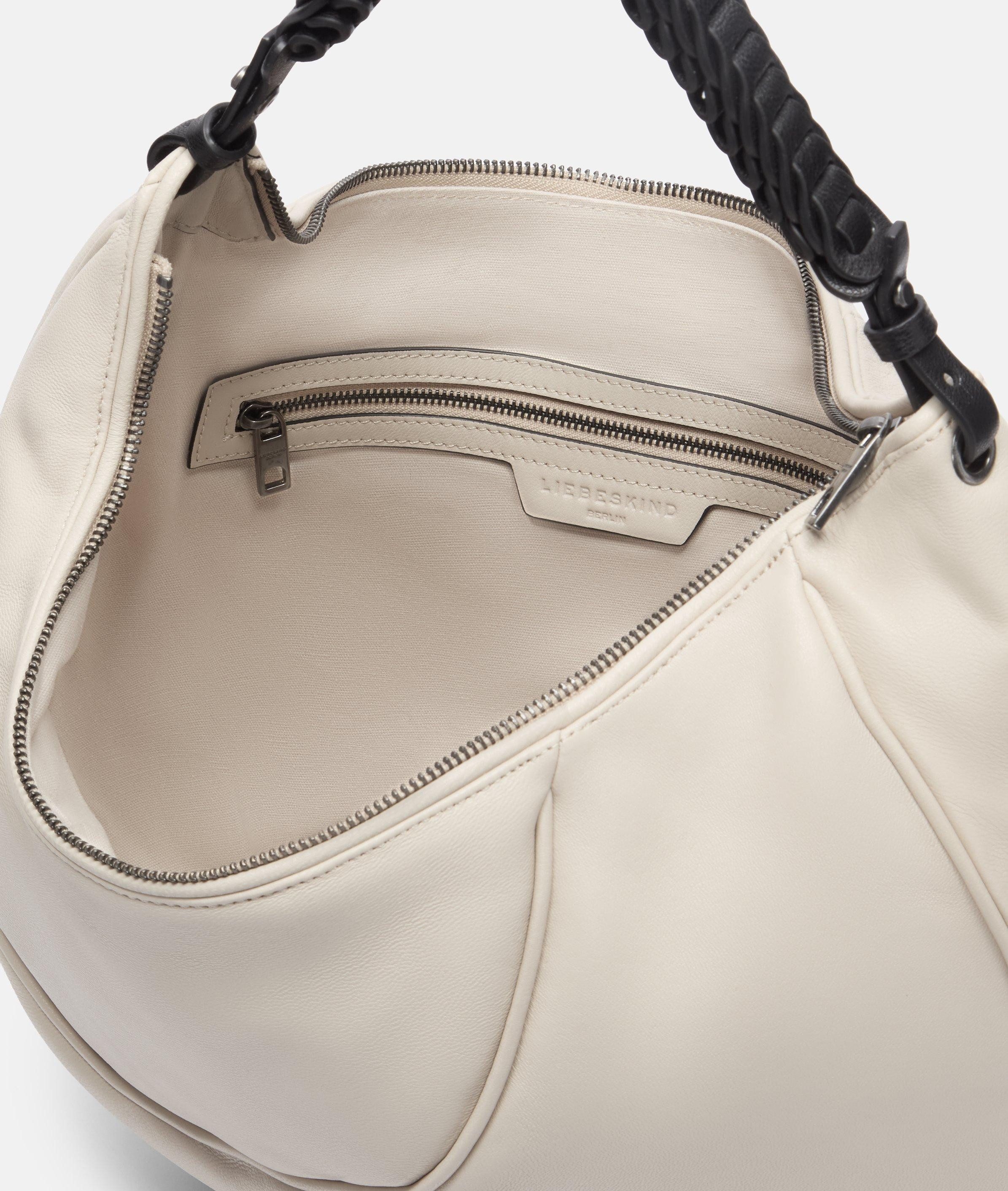 Liebeskind Berlin Schultertasche Luna Hobo M, Geräumige Hobo-Bag aus gewachstem Leder