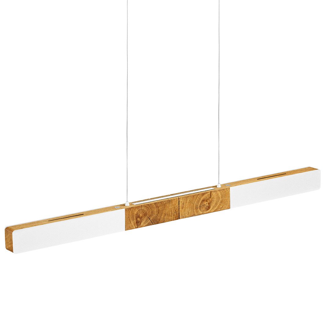 HerzBlut LED-Hängeleuchte Lana del bianco, Alu LED-Leiste Acryl satiniert