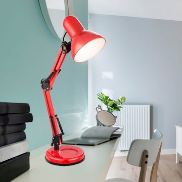 etc-shop LED Schreibtischlampe, Leuchtmittel inklusive, Warmweiß, Farbwechsel, Tisch Leuchte Arbeits Zimmer Lampe höhe verstellbar