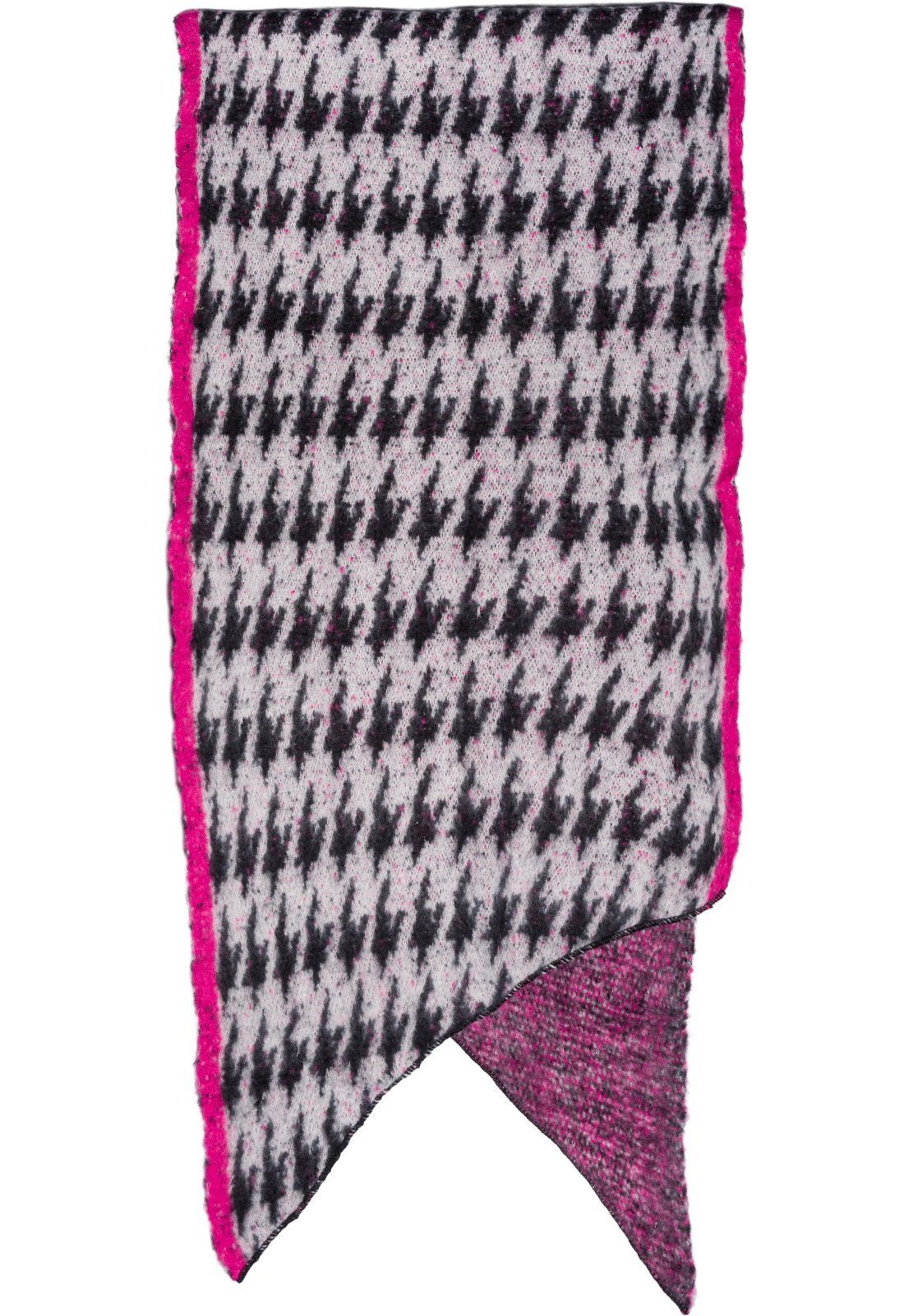 XXL-Schal, mit Muster Hahnentritt (1-St), Schal Pepita Web Asymmetrischer styleBREAKER Weiß-Pink
