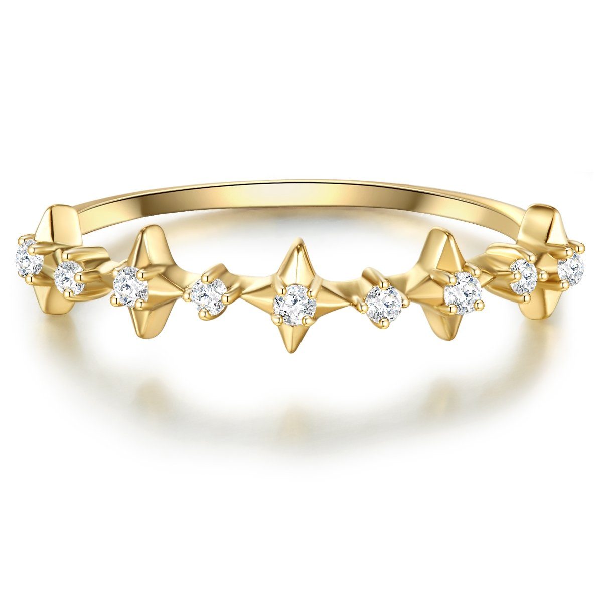 Glanzstücke München Silberring gelbgold, Ring Sterling Silber gelbgold Zirkonia weiß