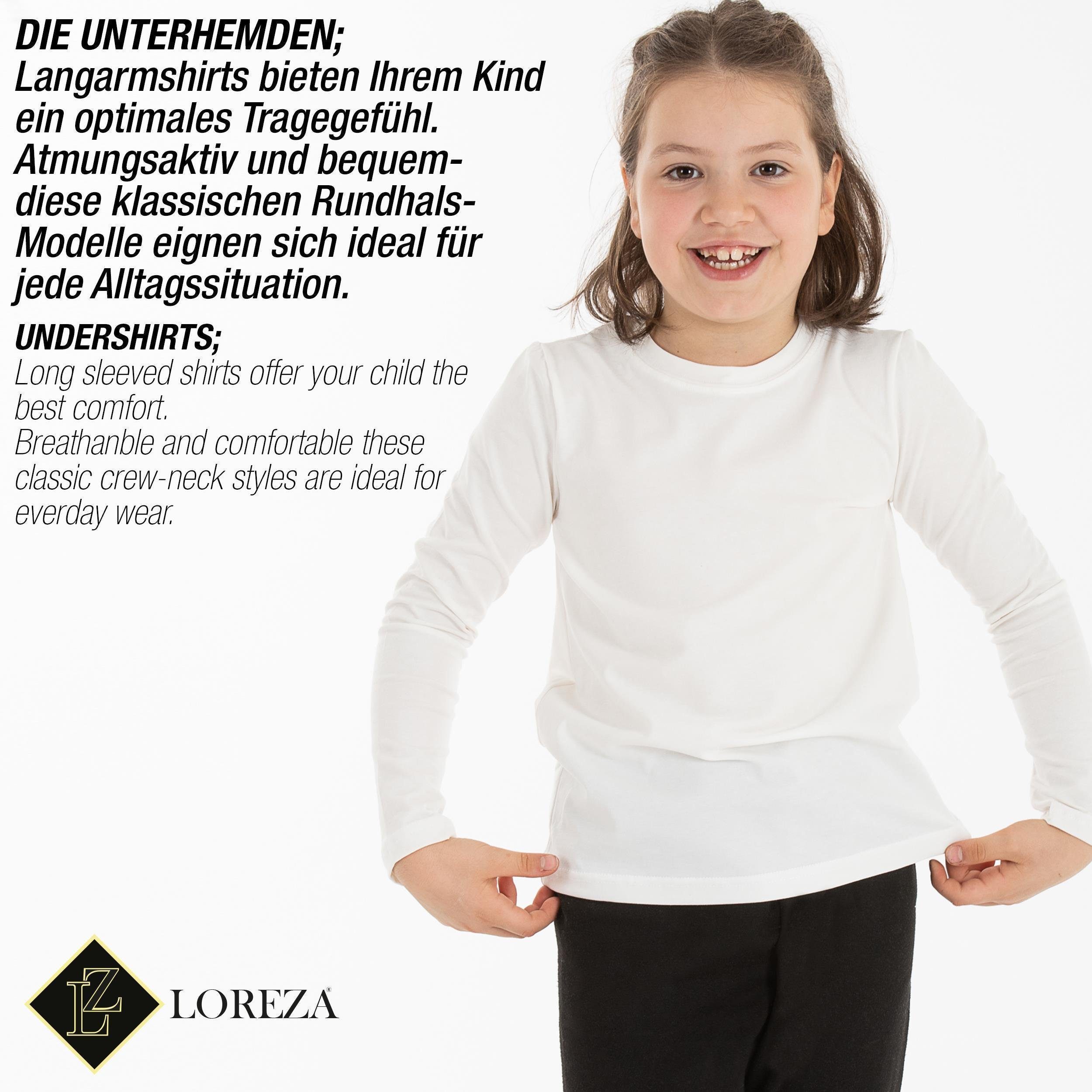 Kinder (Set, Pack 3-St) LOREZA Body Mädchen 3er Langarmshirts Unterhemd Variante Unterhemden Shirt 7