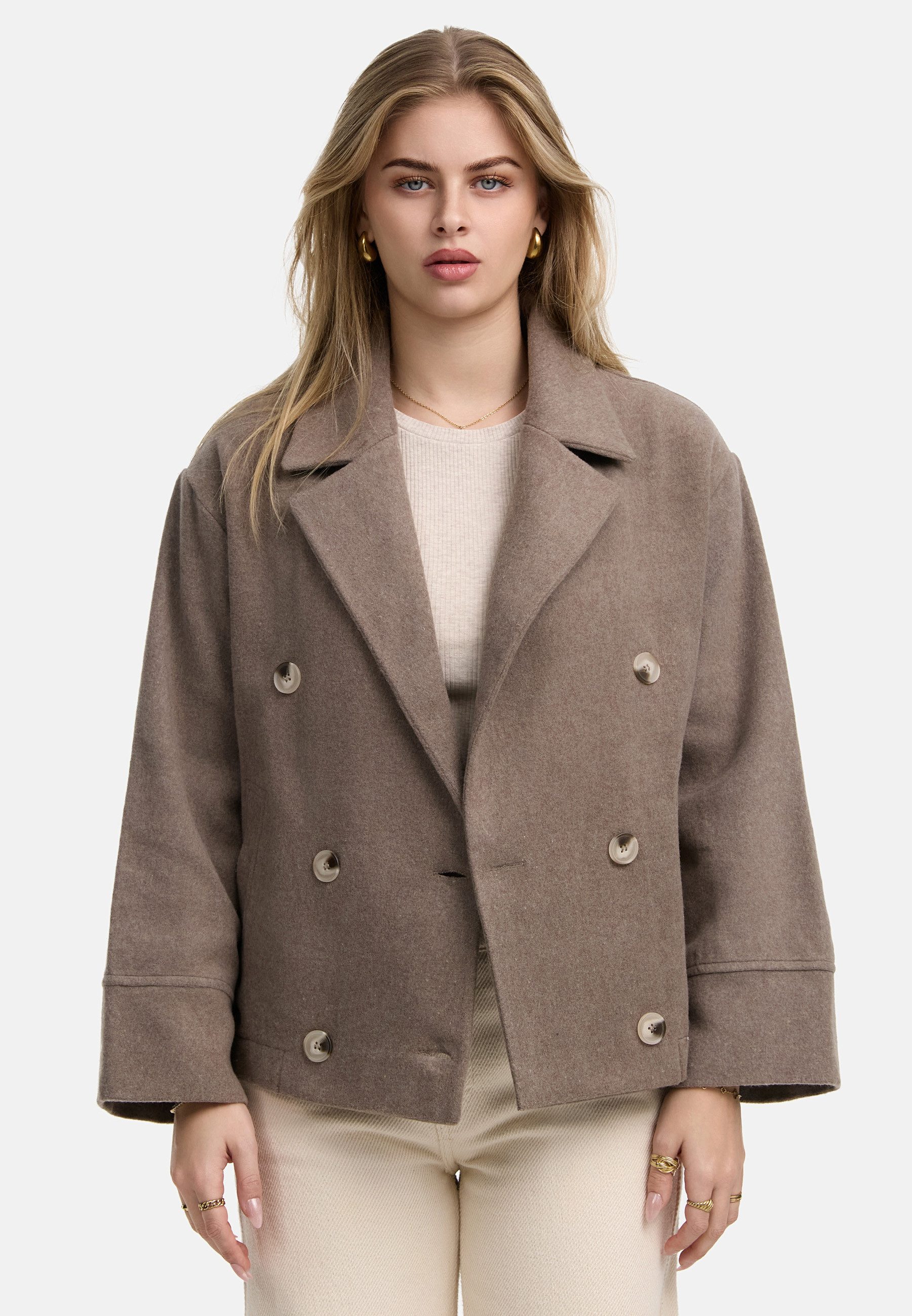 Decay Bomberjacke Levis Jacke (1-St) Doppelreihige Knopfleiste