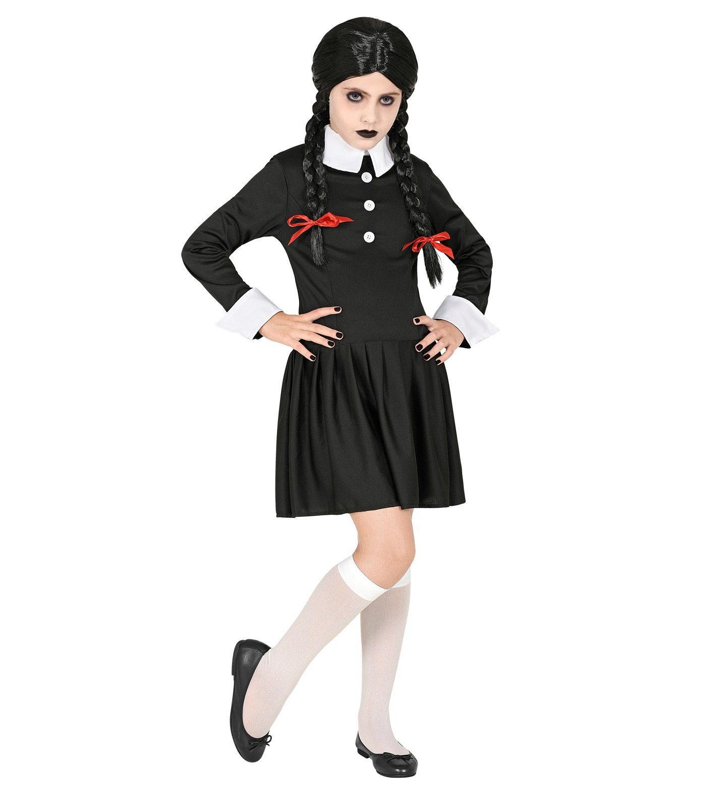 Widmann S.r.l. Hexen-Kostüm Dark Girl Kinderkostüm - Halloween Verkleidung, S