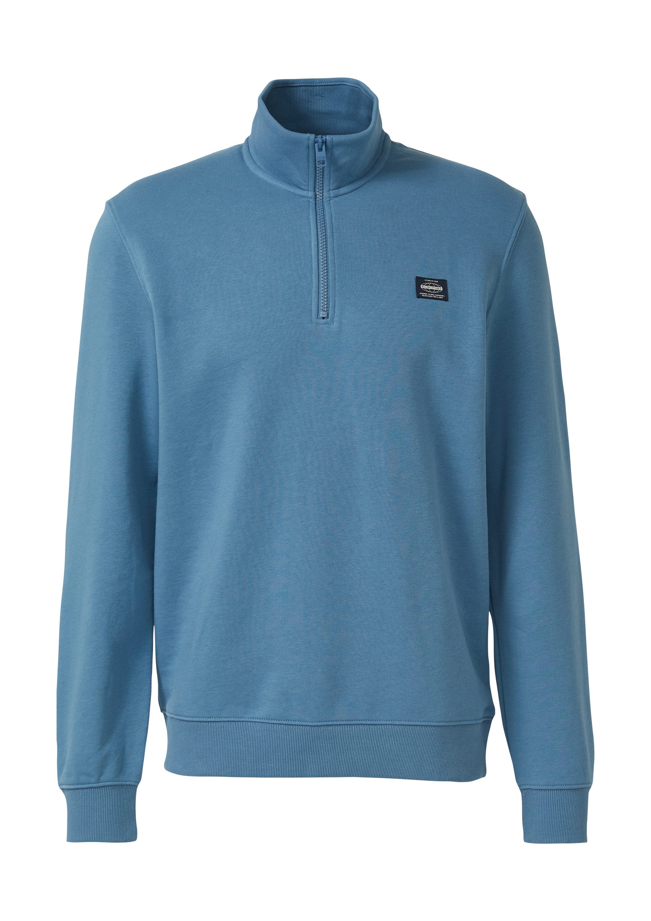 s.Oliver Sweatshirt Sweatshirt Sweatshirt mit Troyer-Kragen und Logo-Patch günstig online kaufen