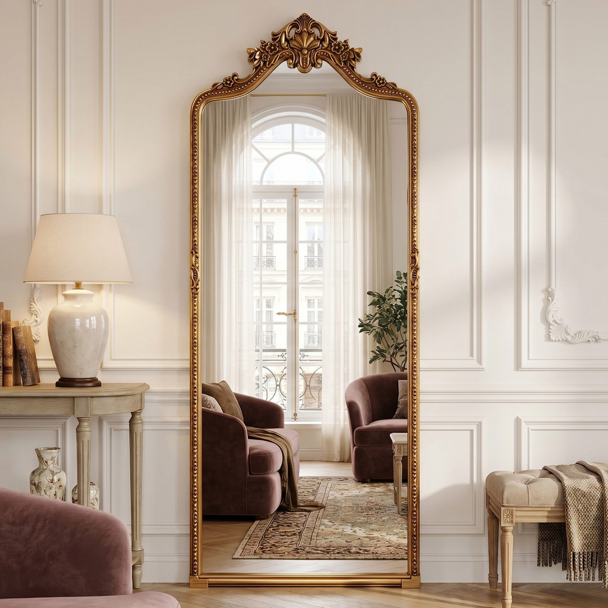 BEAUTYPEAK Ganzkörperspiegel BEAUTYPEAK Dekorativer Standspiegel im Barockstil
