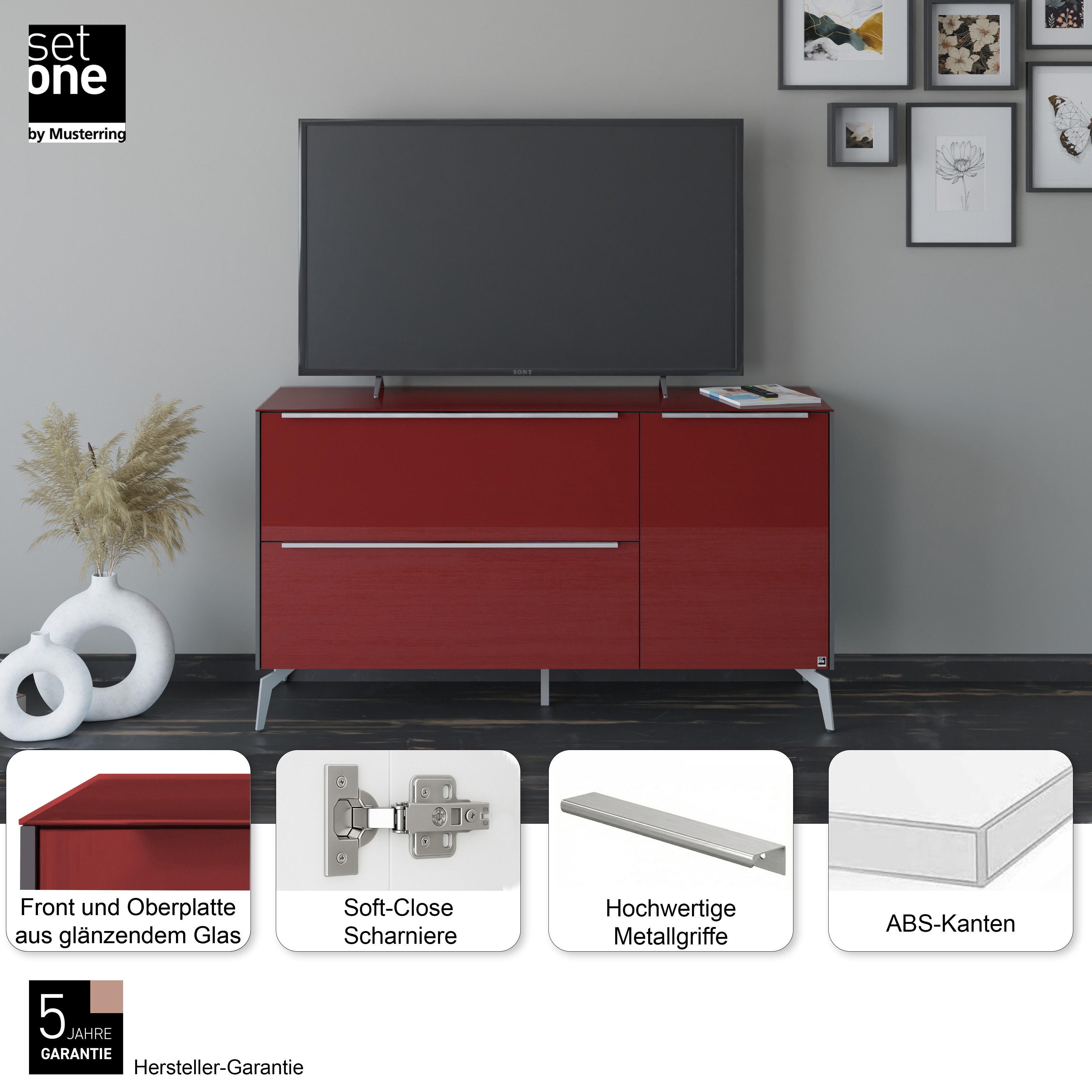 set one by Musterring Lowboard Reno (1 St), Mit Winkelfuß in diversen Farben, 78 cm Höhe & Farbauswahl