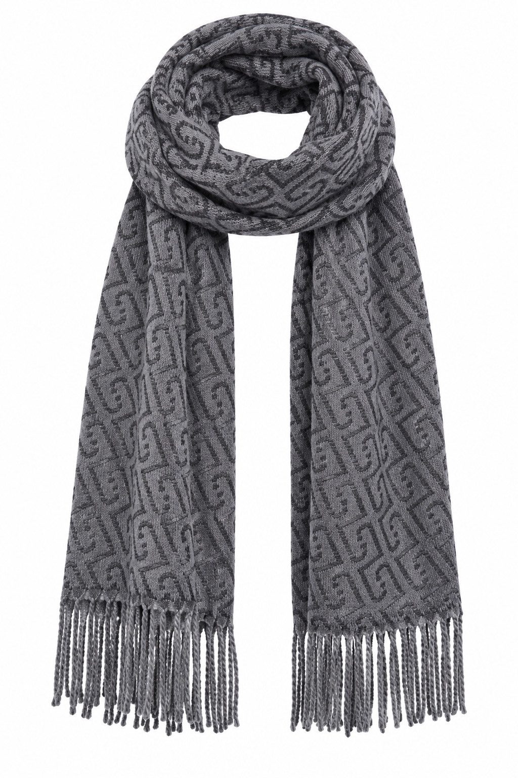 Liu Jo XXL-Schal Eleganter XXL Schal mit Monogramm-Logo und Fransen - Schal