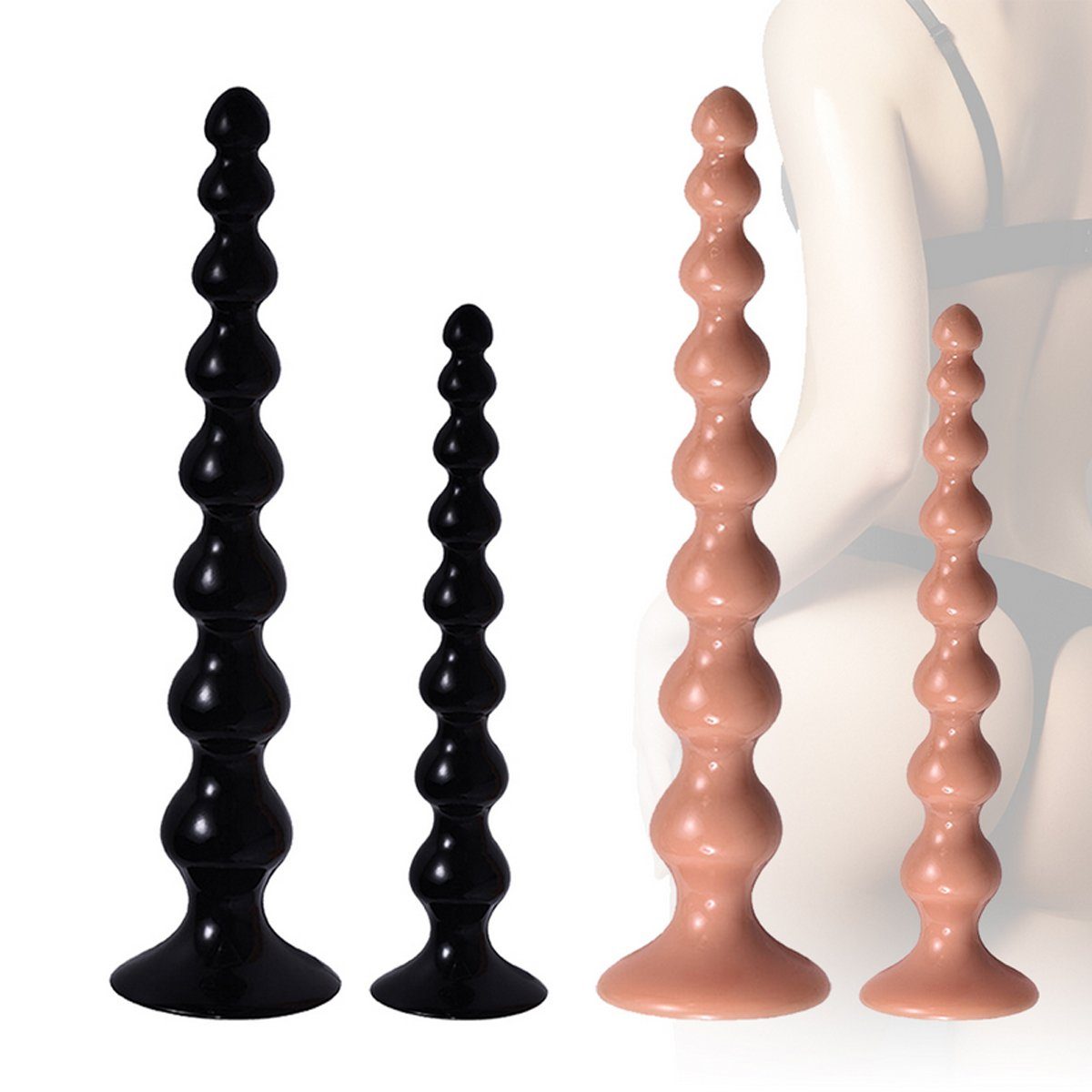 Saugfuß - Schlange 26cm mit Anal Anal Analdildo und 8 Kugeln, mit TPFSecret Anal-Stimulator - Männer Natur Kette Frauen, Analdildo ergonomischer lang für extra Dildo groß